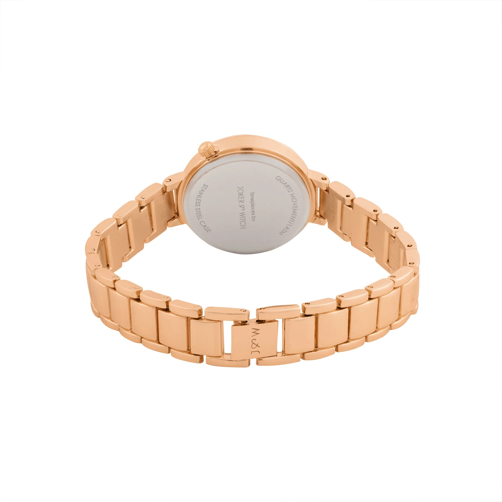 Chantal White Small Rhinestone Dial Rose Gold Linked Chain Strap Women's Watch - Image 6