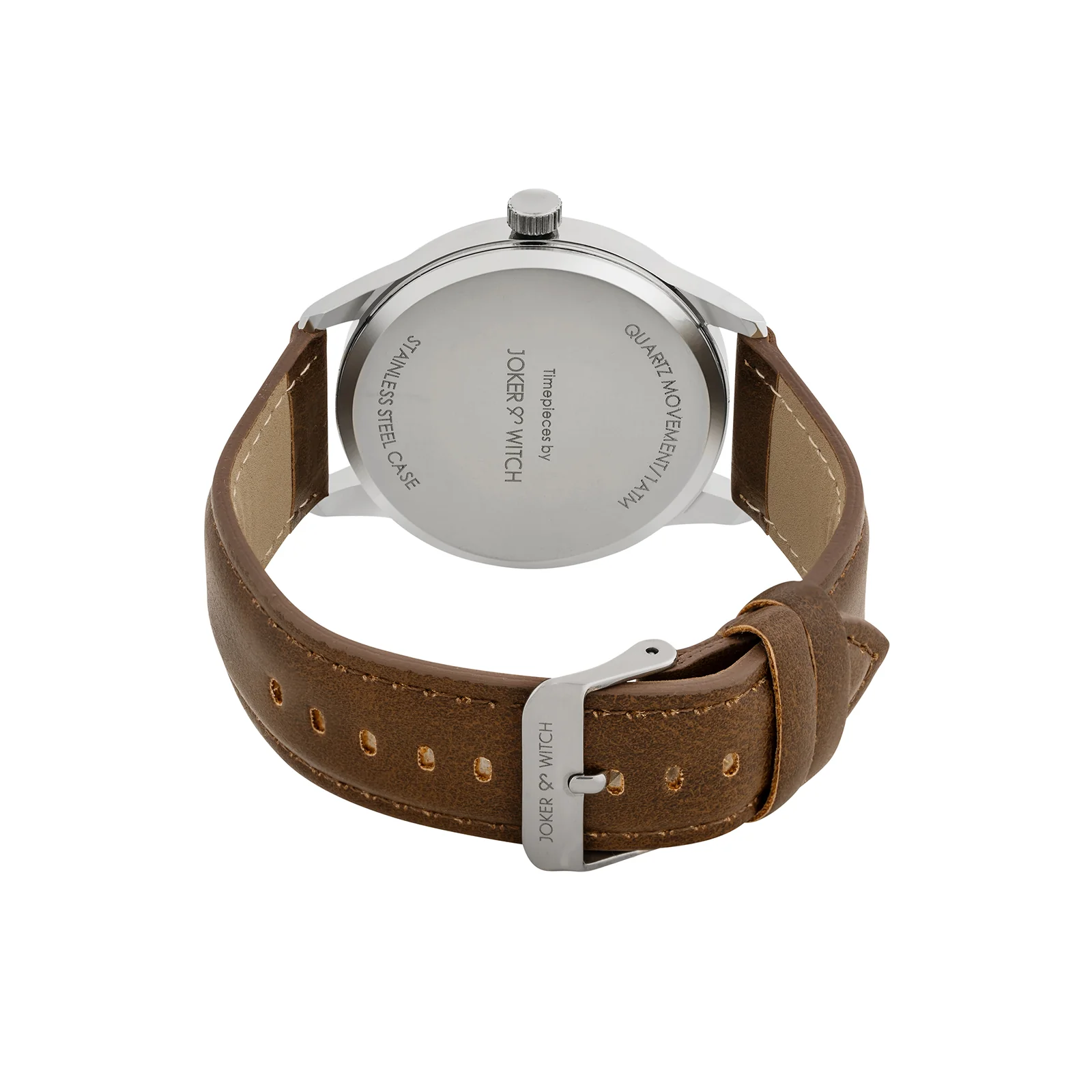 Checkered Green XLarge Dial Brown PU Strap Men's Watch - Image 6