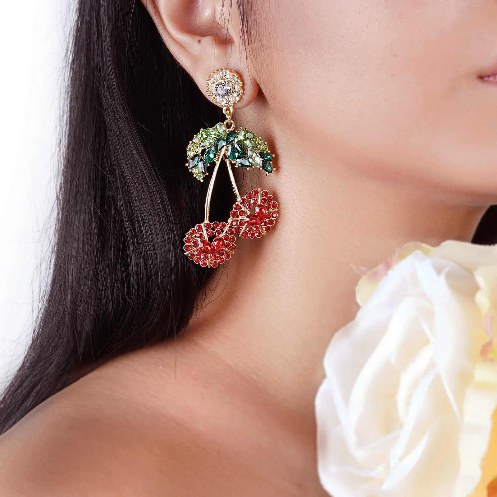 Cherry On Top Red And Green Earring - Image 2