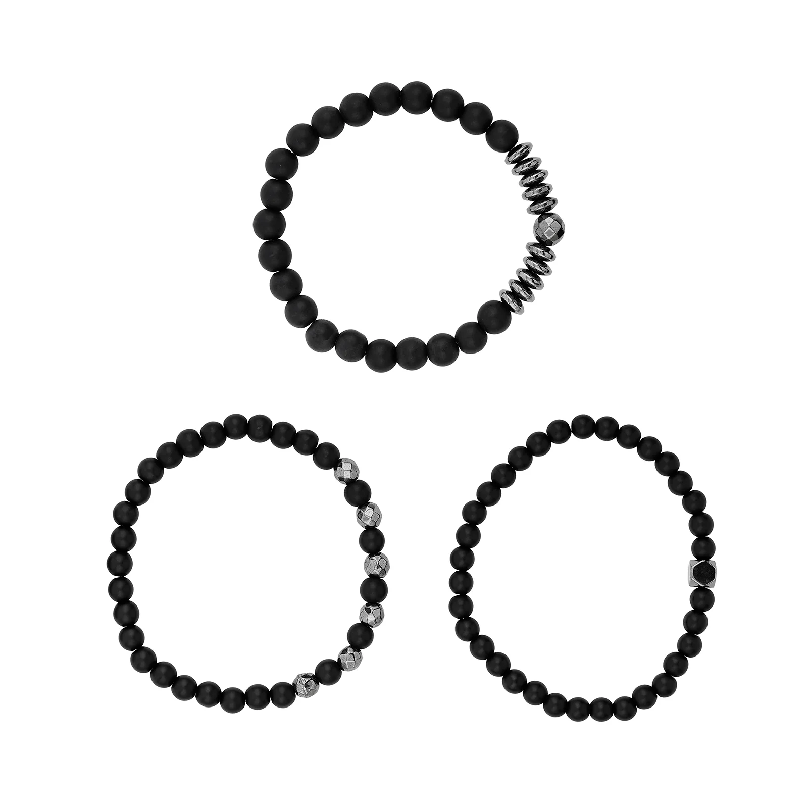 Chester Men's  Black Beaded Bracelet Set - Image 3
