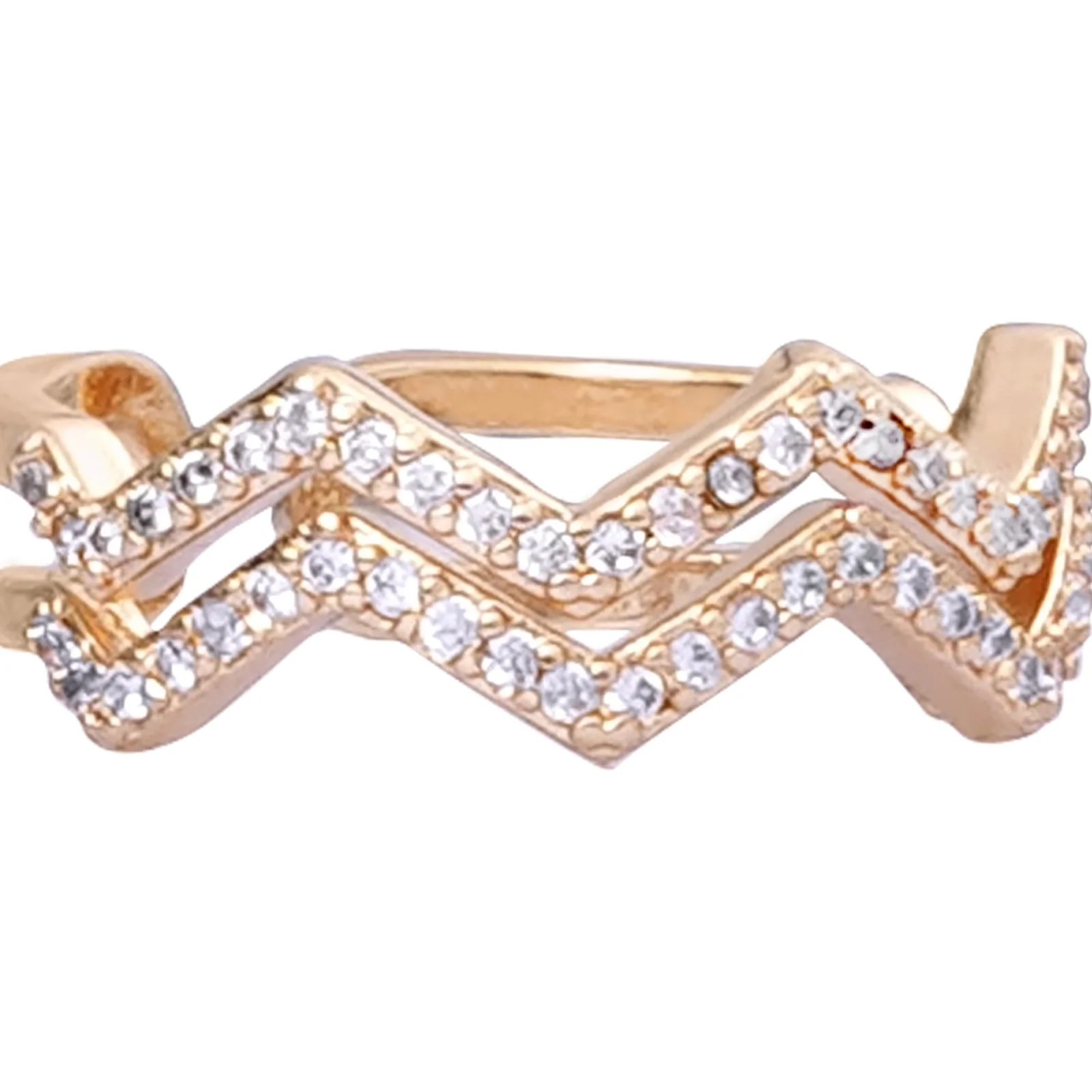 Chevron Dainty Gold Ring - Image 4