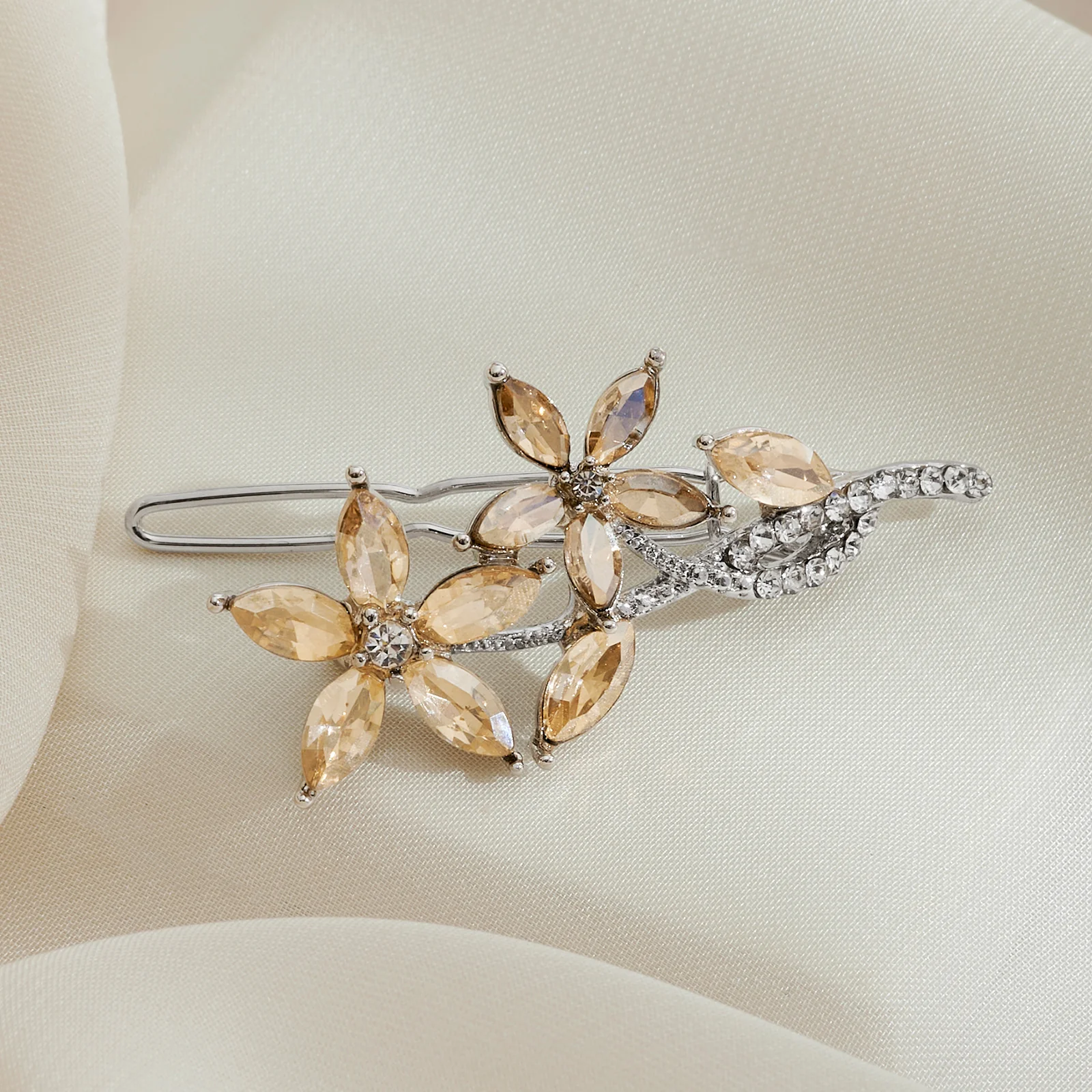 Chrysantha Gold Rhinestone Hairpin - Image 2