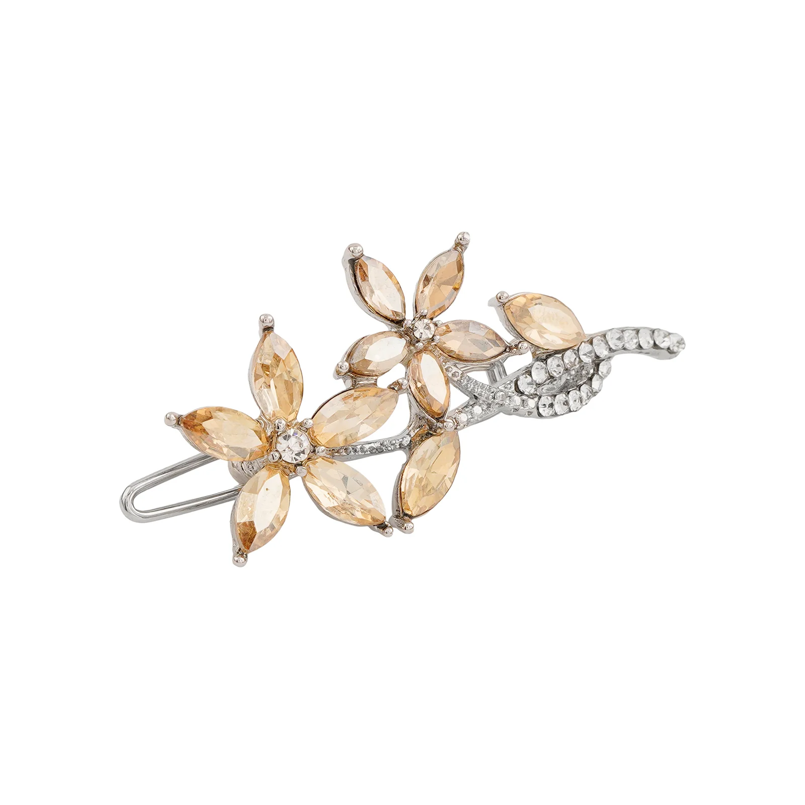 Chrysantha Gold Rhinestone Hairpin - Image 4