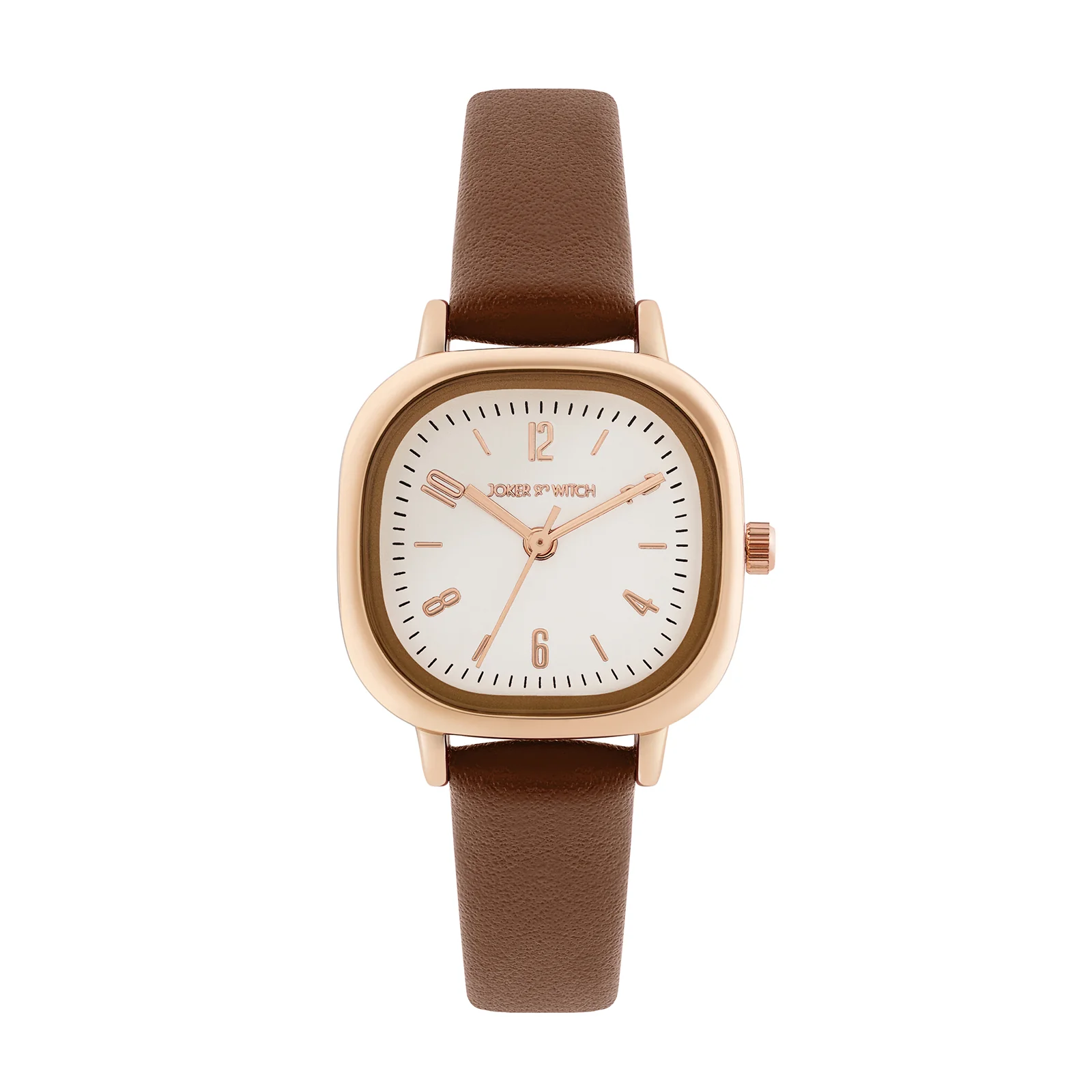Cinque Cream Mini Square Dial Chocolate PU Strap Women's Watch - Image 3