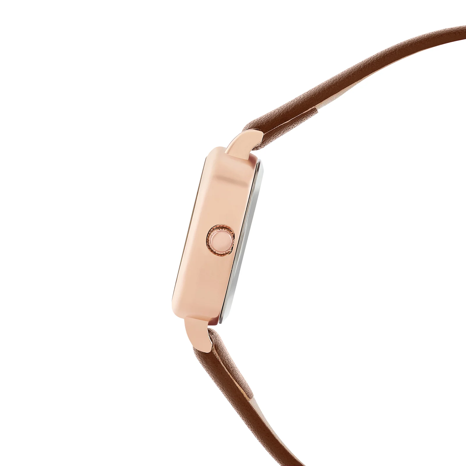 Cinque Cream Mini Square Dial Chocolate PU Strap Women's Watch - Image 5