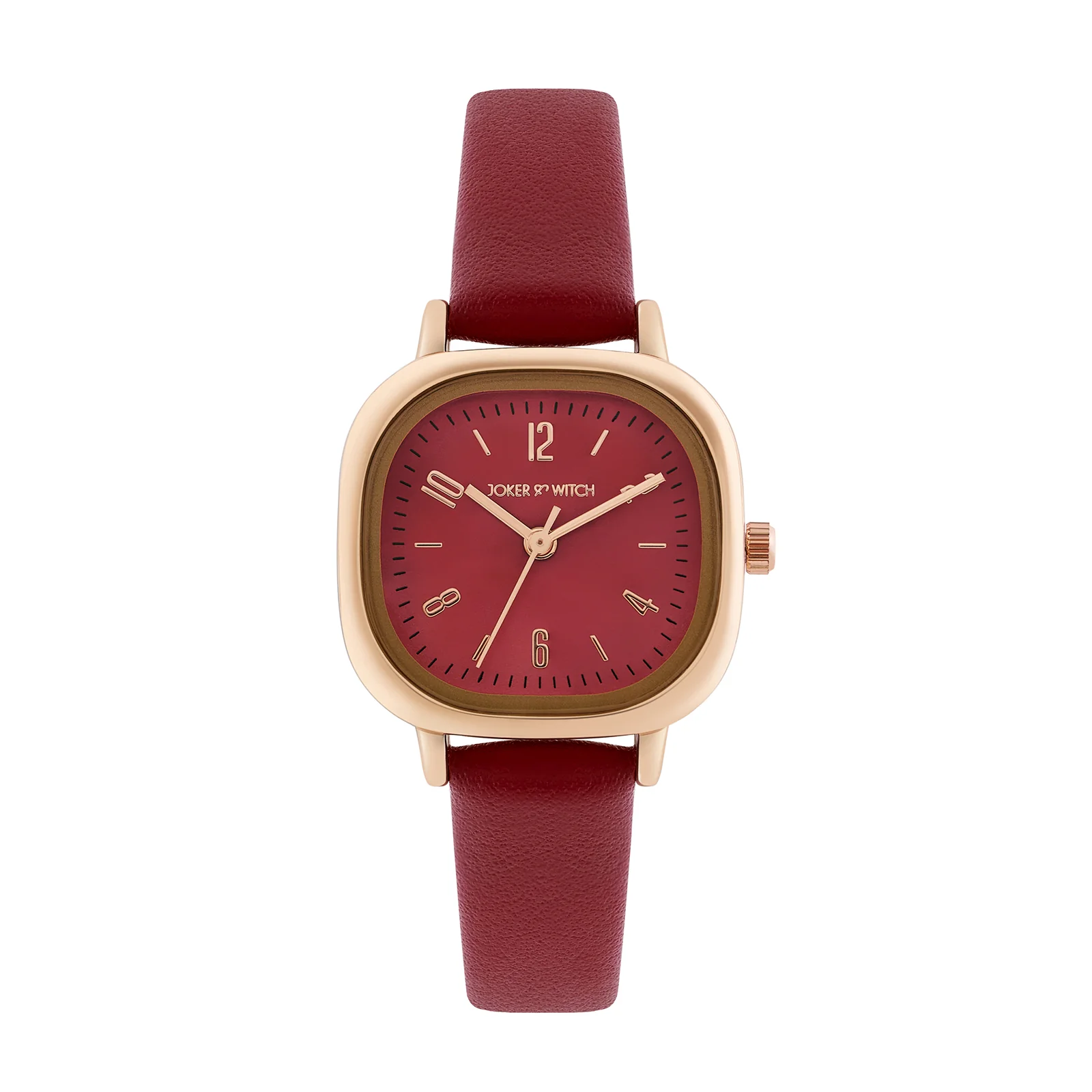 Cinque Maroon Mini Square Dial Maroon PU Strap Women's Watch - Image 3
