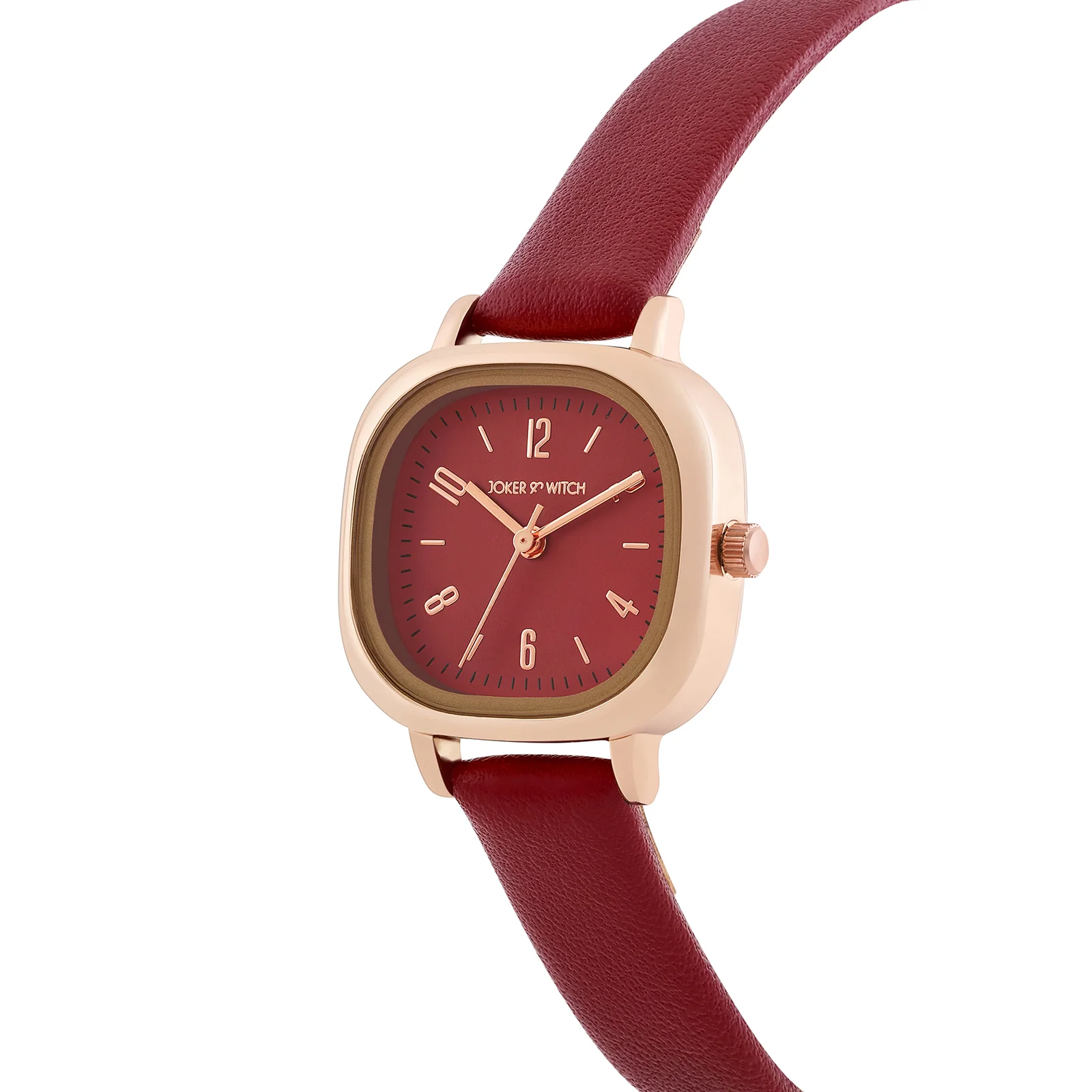 Cinque Maroon Mini Square Dial Maroon PU Strap Women's Watch - Image 4