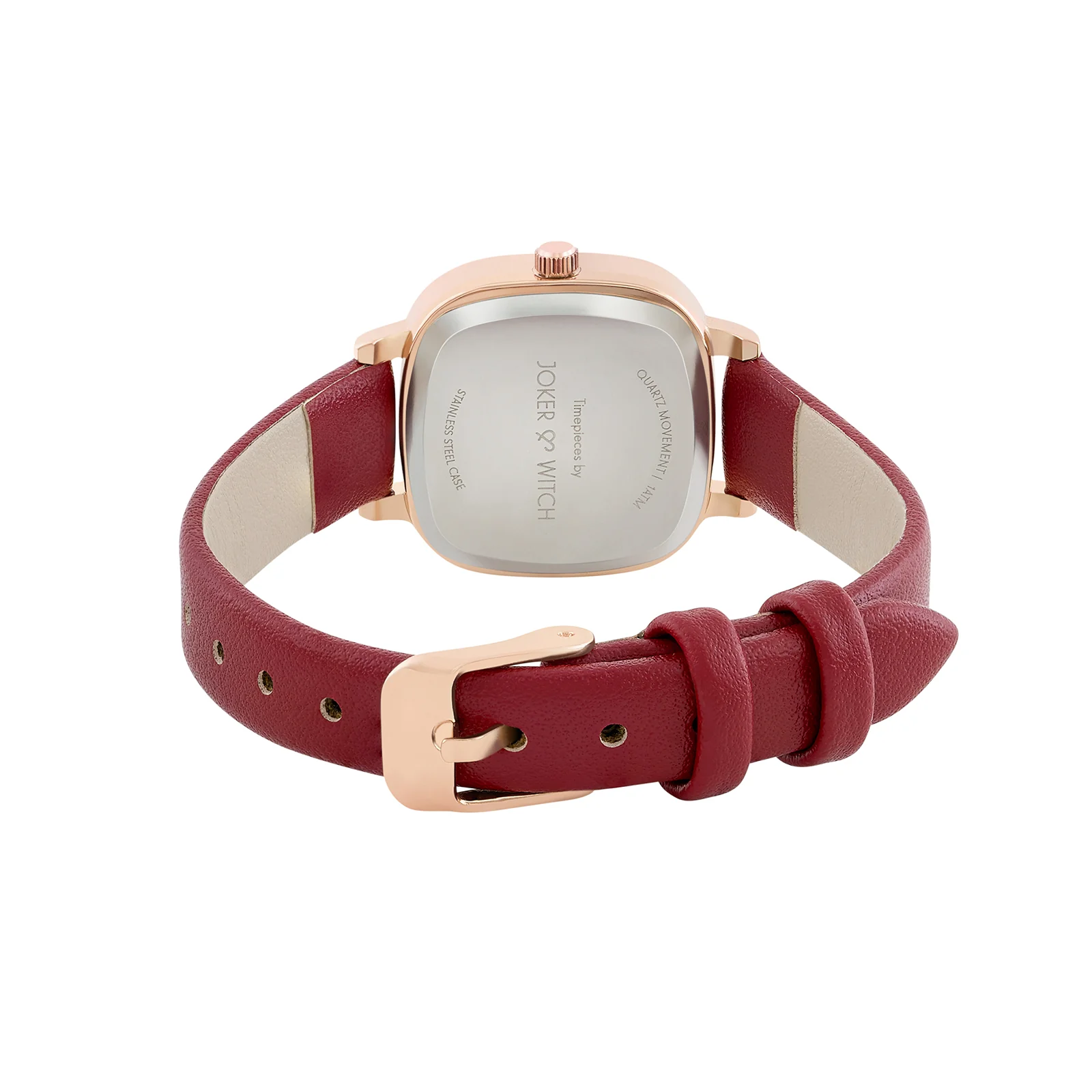 Cinque Maroon Mini Square Dial Maroon PU Strap Women's Watch - Image 6