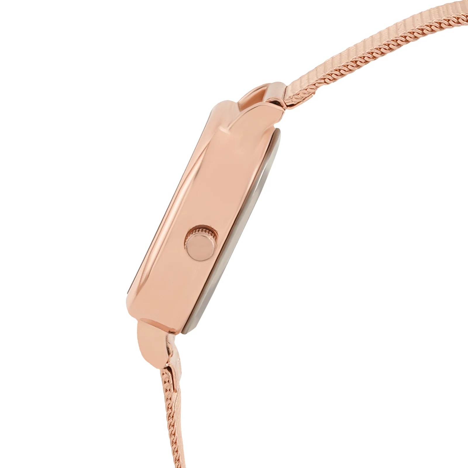 Cinque Beige Mini Square Dial Rose Gold Mesh Strap Women's Watch - Image 5