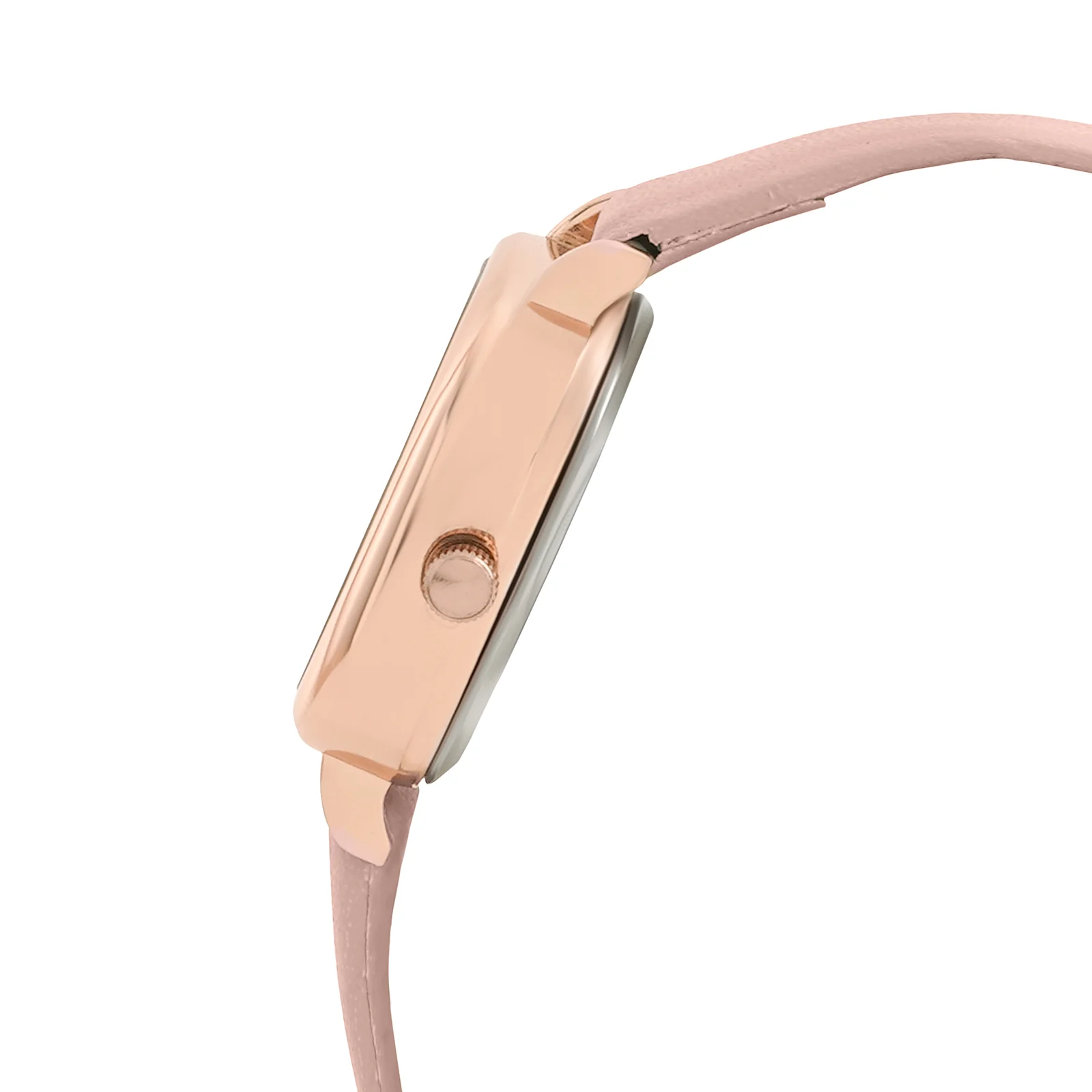 Cinque White Mini Square Dial Pink PU Strap Women's Watch - Image 5