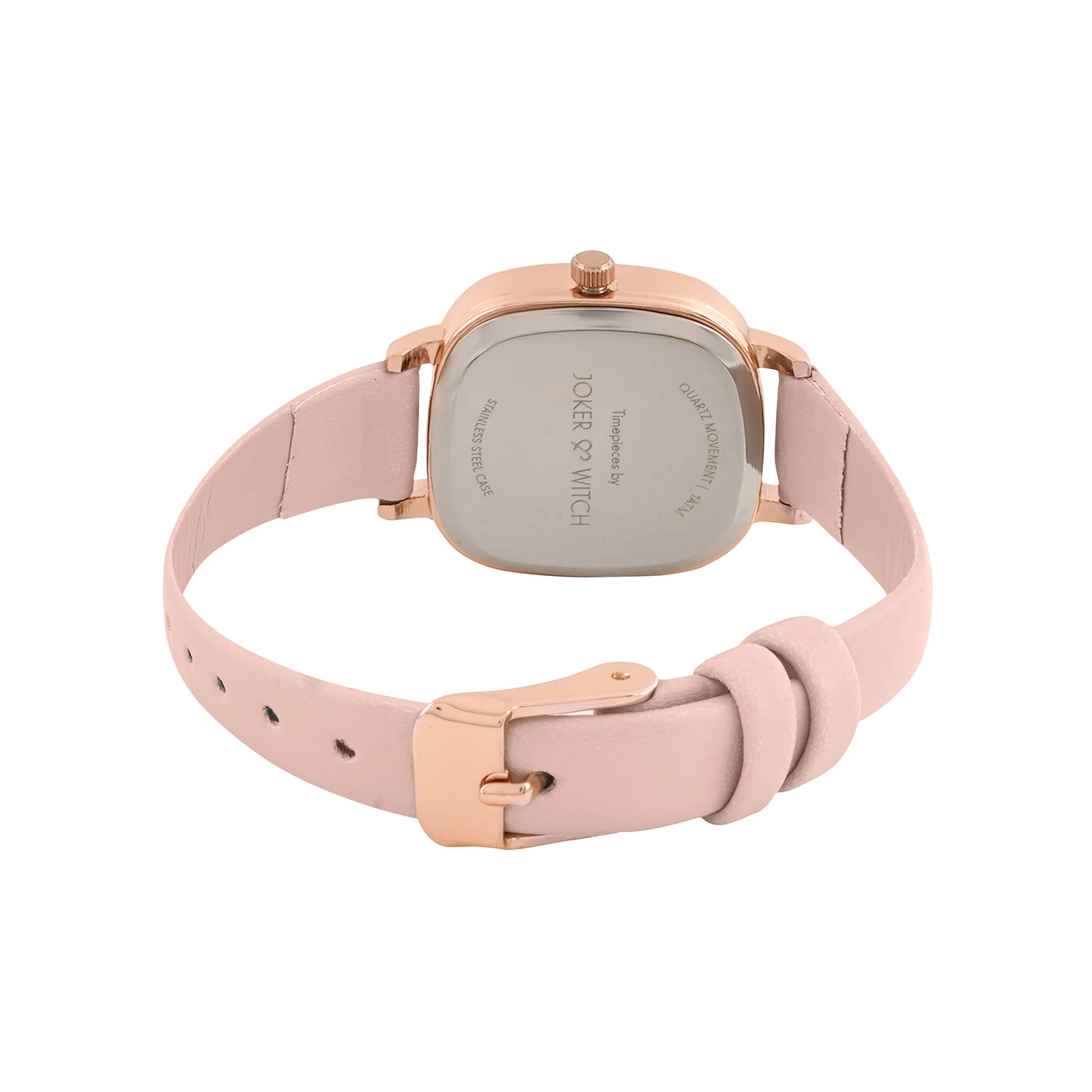 Cinque White Mini Square Dial Pink PU Strap Women's Watch - Image 6
