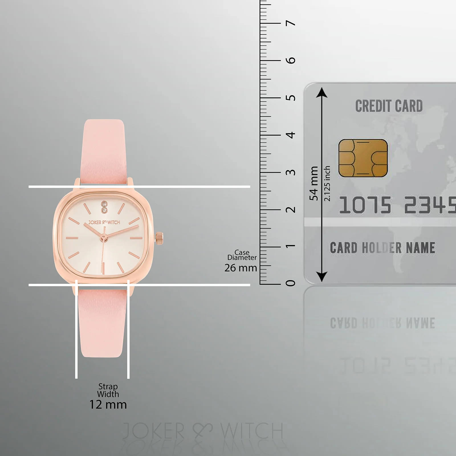 Cinque White Mini Square Dial Pink PU Strap Women's Watch - Image 8
