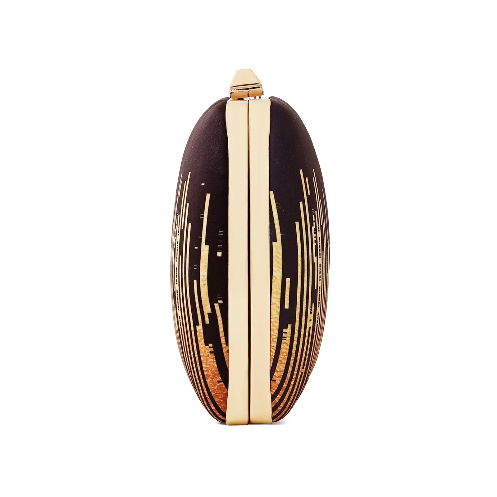 City Scape Black and Gold Printed Clutch - Image 6