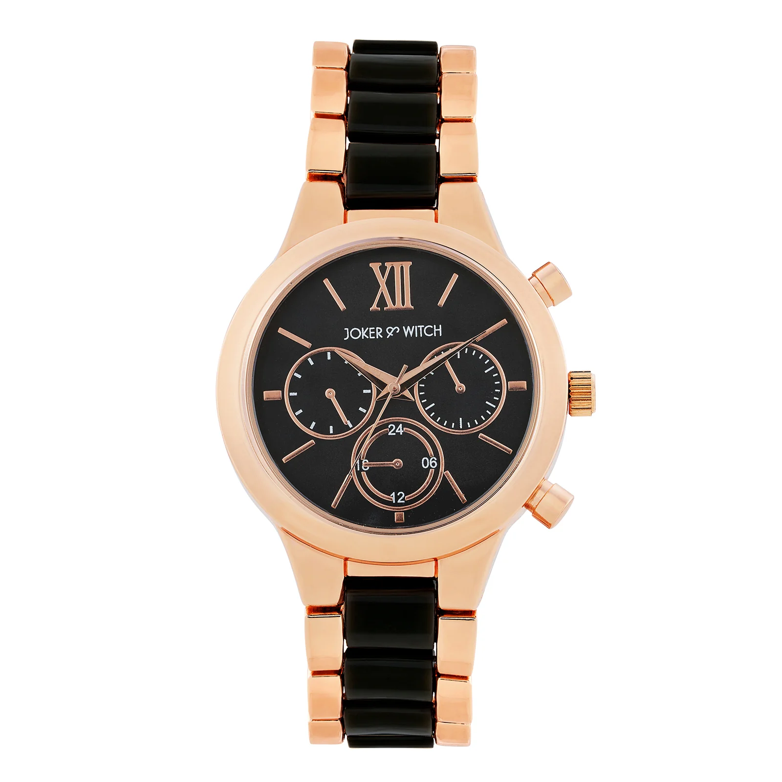 Clara Black Large Dial Linked Chain Strap Women's Watch - Image 3