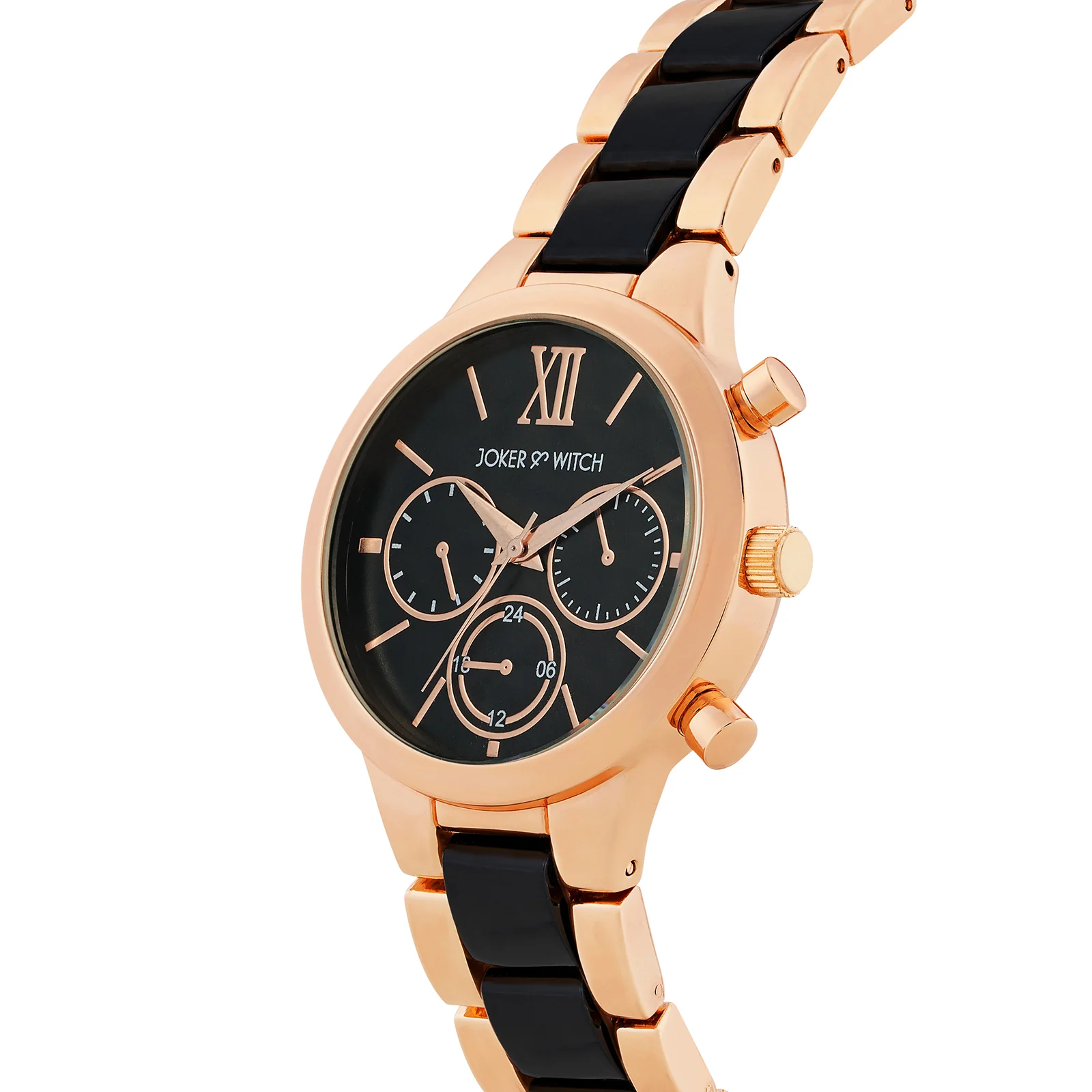 Clara Black Large Dial Linked Chain Strap Women's Watch - Image 4