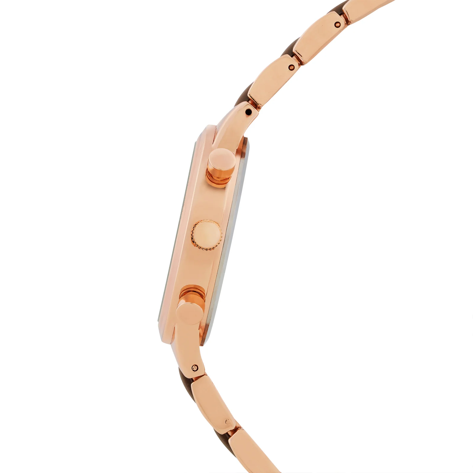 Clara Silver Large Dial Dual Tone Linked Chain Strap Women's Watch - Image 5