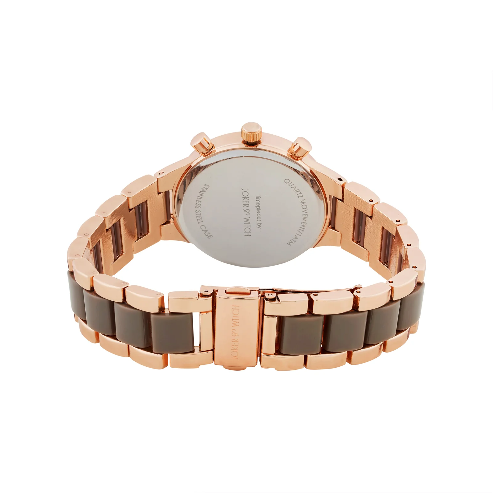 Clara Silver Large Dial Dual Tone Linked Chain Strap Women's Watch - Image 6