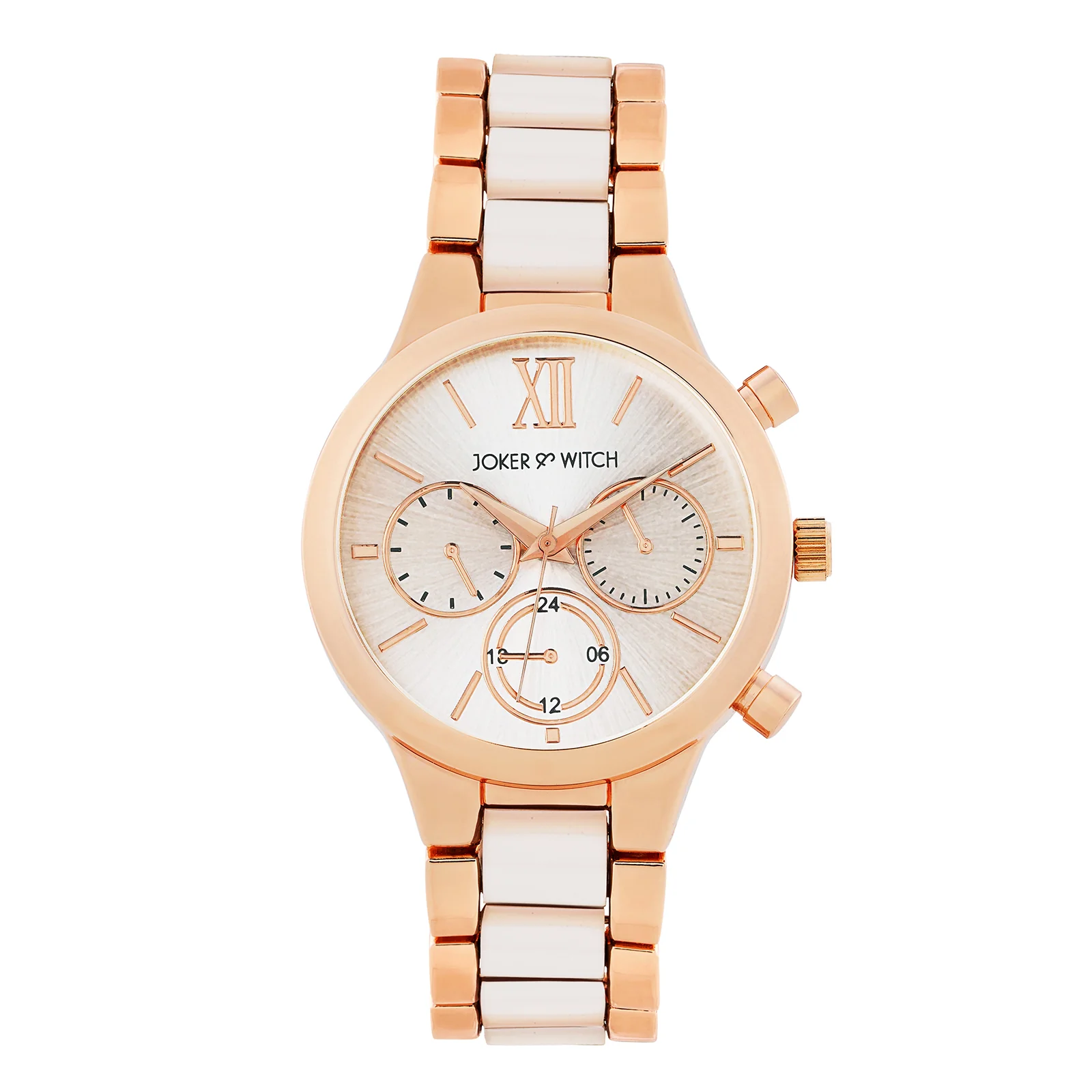 Clara Silver Large Dial White Linked Chain Strap Women's Watch - Image 3