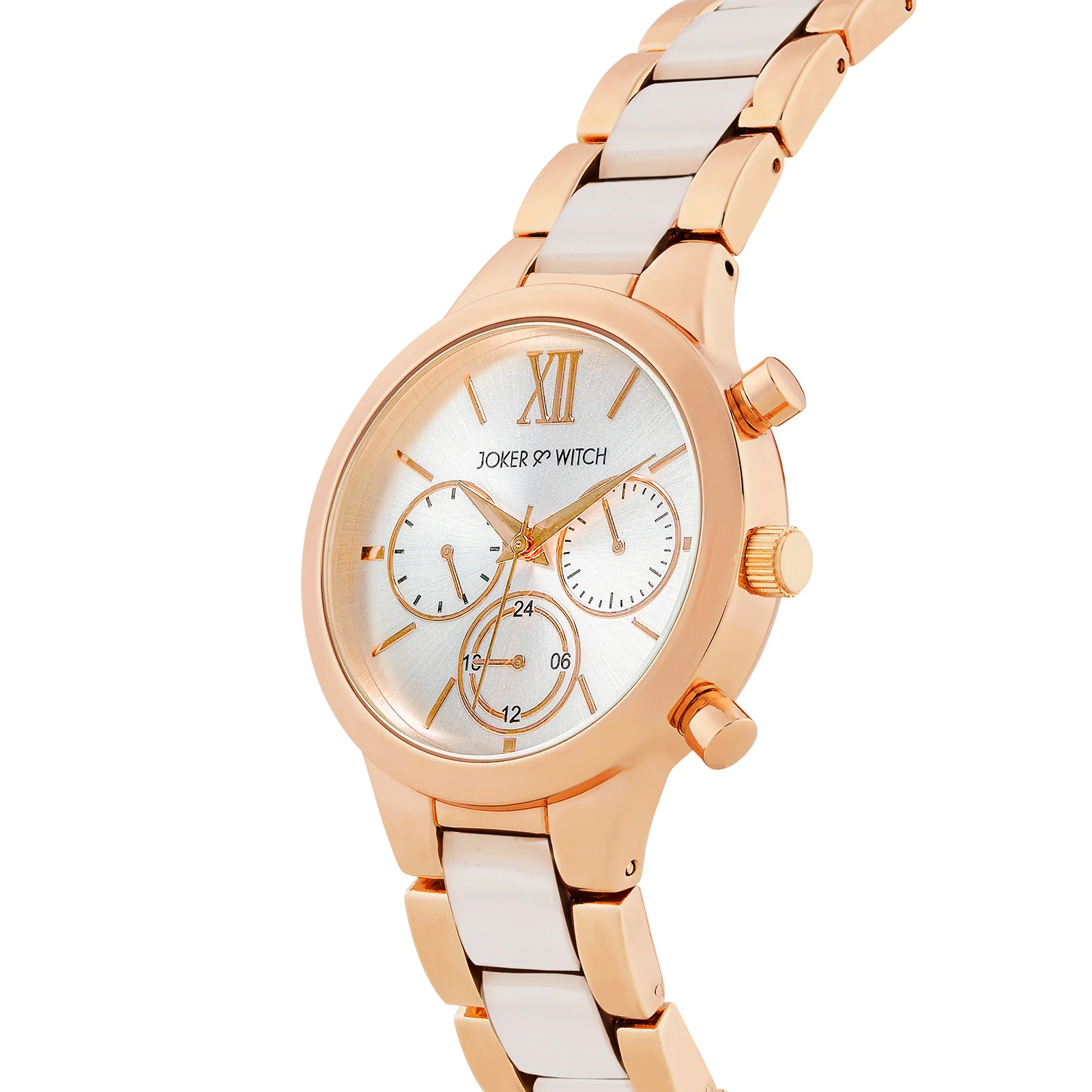 Clara Silver Large Dial White Linked Chain Strap Women's Watch - Image 4