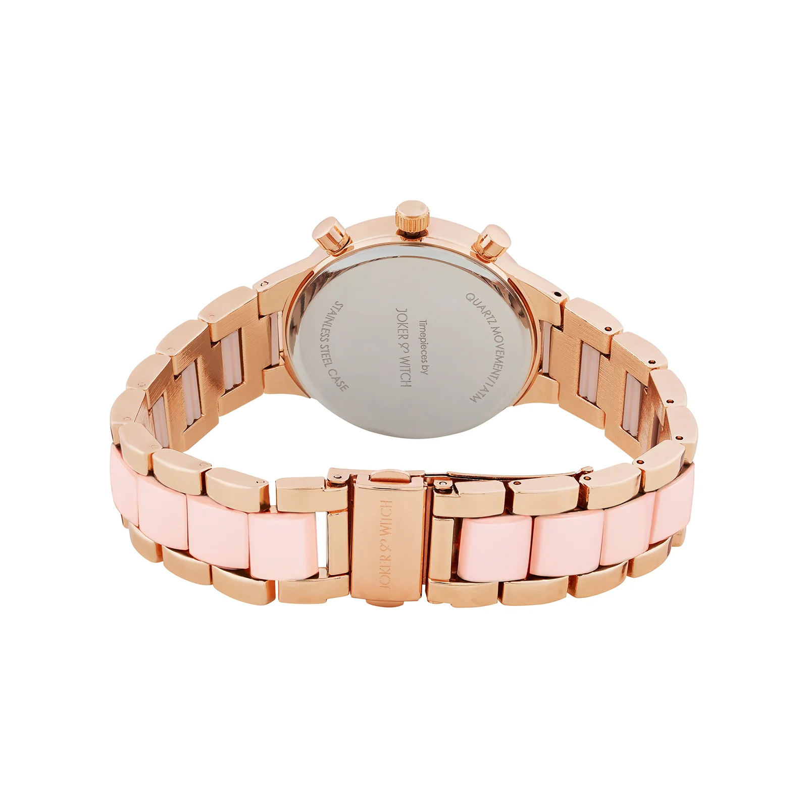 Clara Silver Large Dial Pink Linked Chain Strap Women's Watch - Image 6