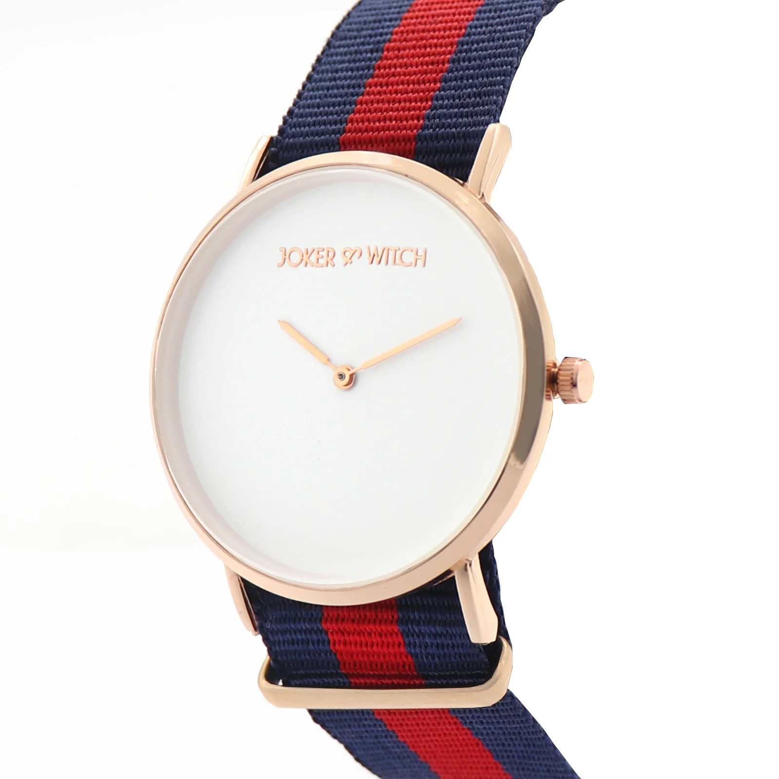 Classic White Large Dial Blue & Red Nato Strap Unisex Watch - Image 4