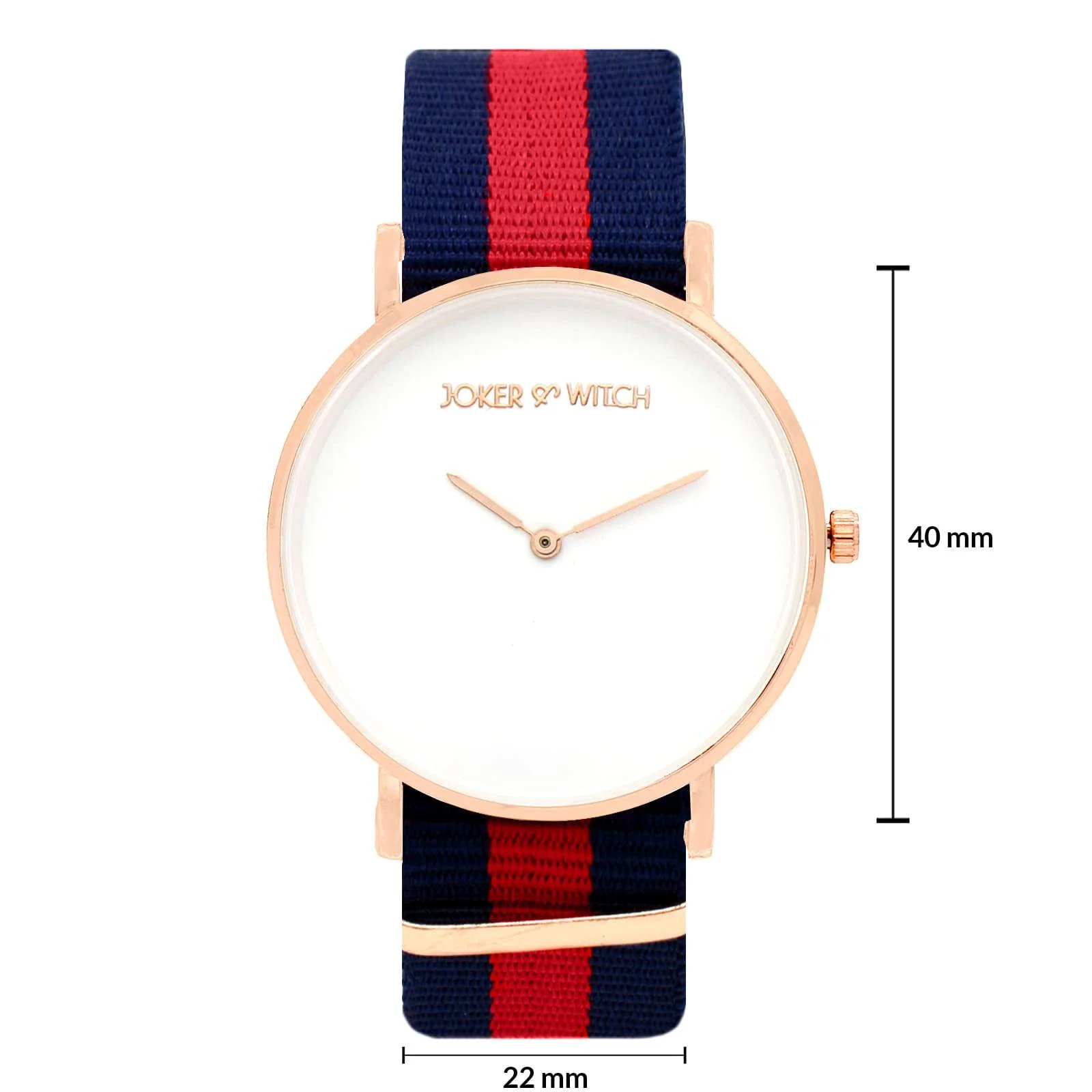 Classic White Large Dial Blue & Red Nato Strap Unisex Watch - Image 6