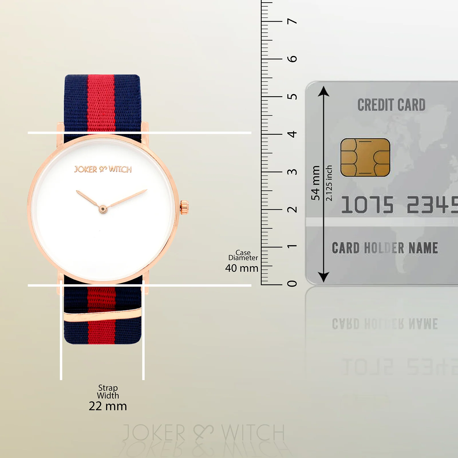 Classic White Large Dial Blue & Red Nato Strap Unisex Watch - Image 8