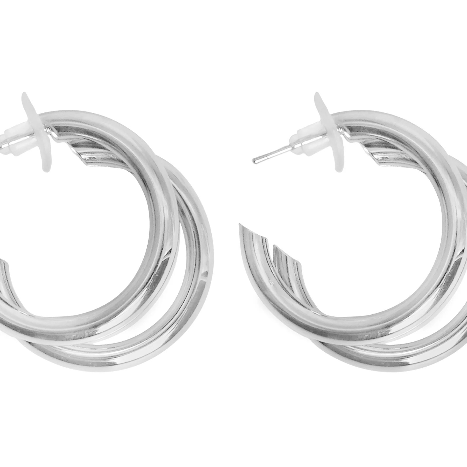 Claudia Silver Hoop Earrings - Image 3