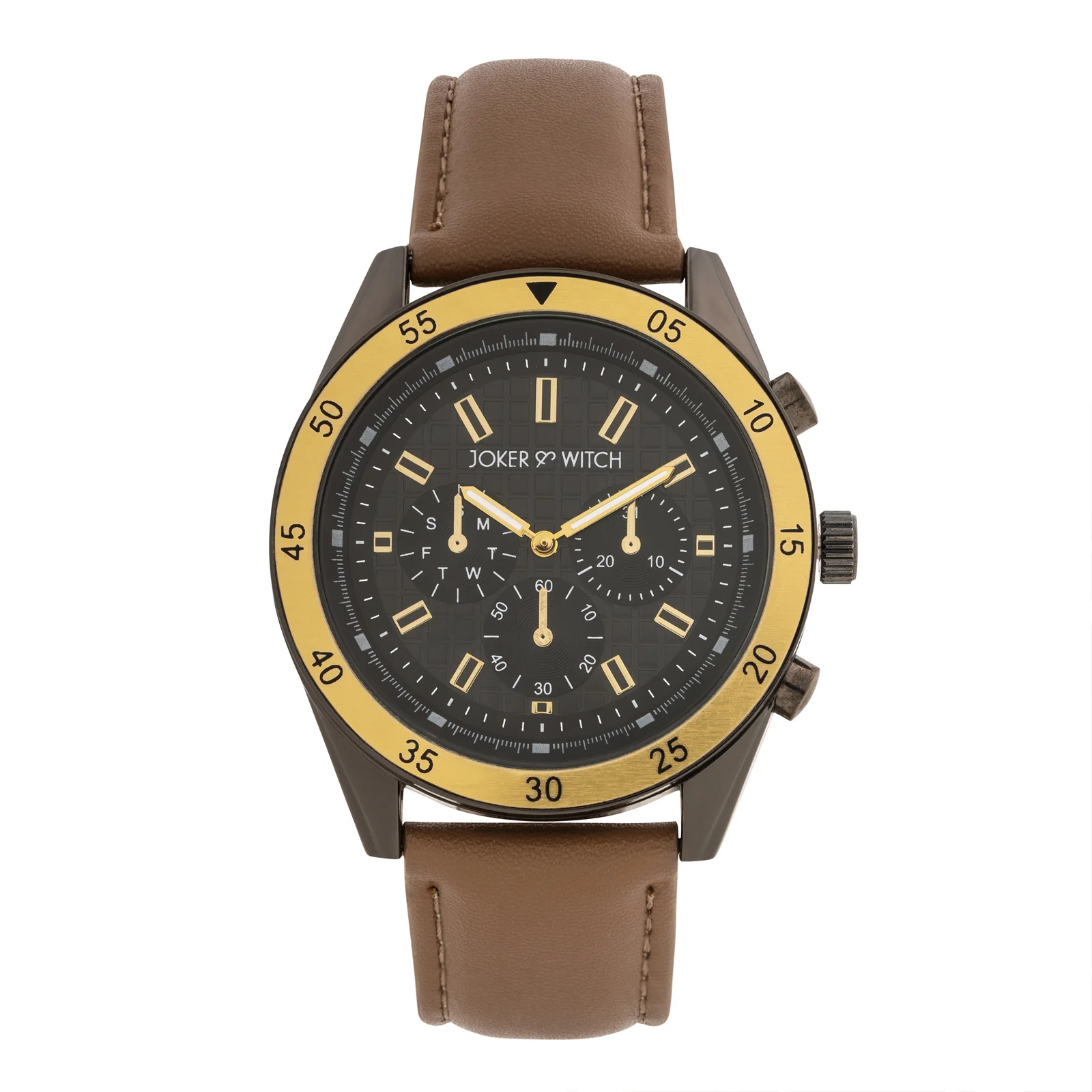 Cobalt Black XLarge Dial Brown PU Strap Men's Watch - Image 3