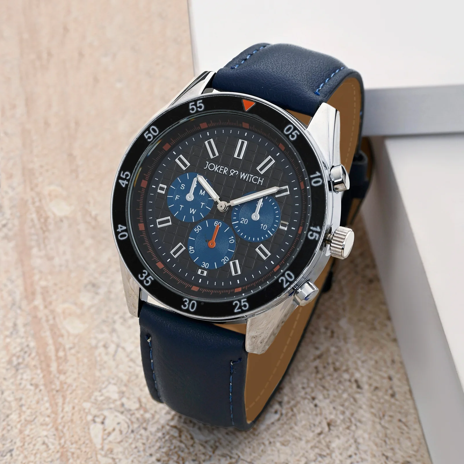Cobalt Black XLarge Dial Blue PU Strap Men's Watch - Image 2