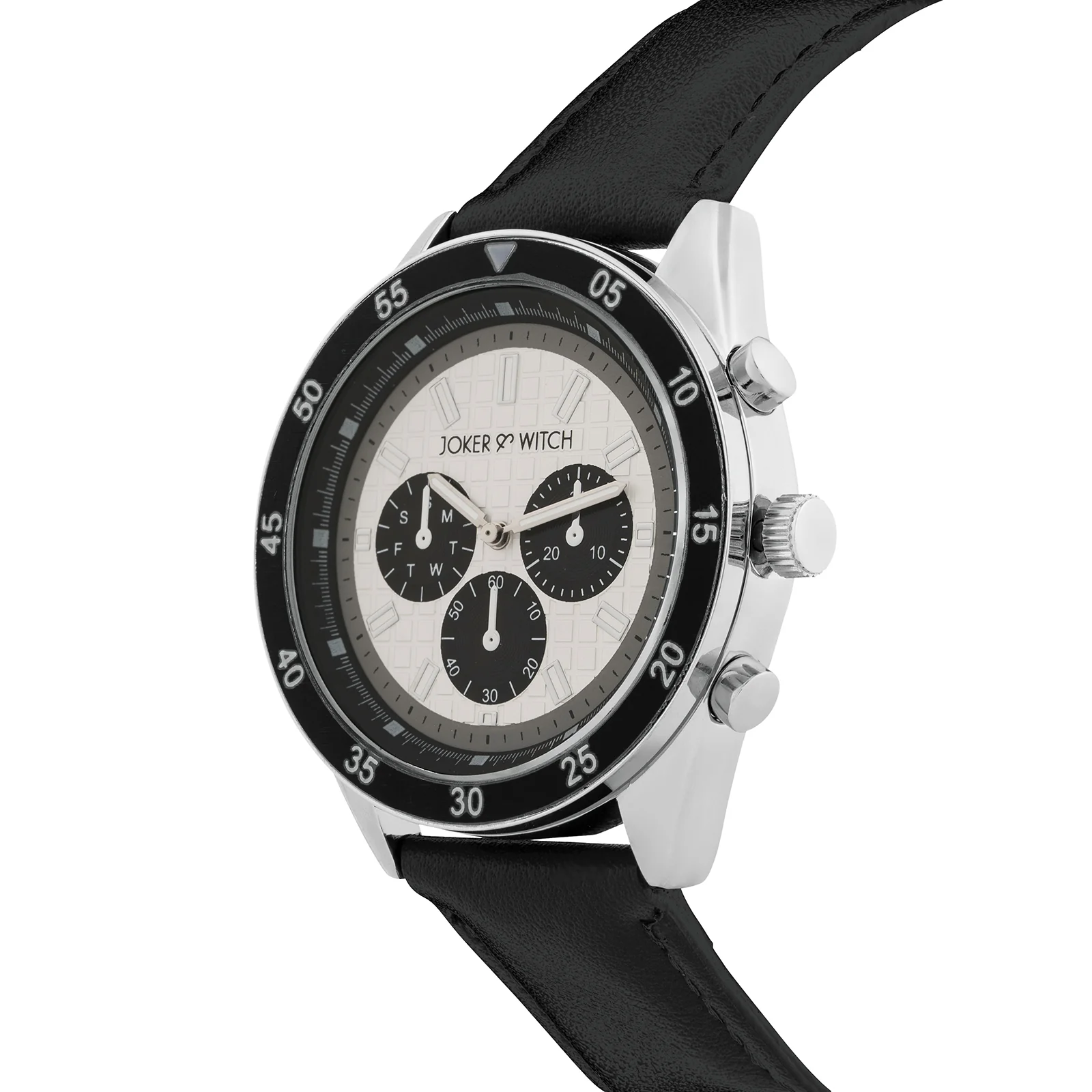 Cobalt Silver XLarge Dial Black PU Strap Men's Watch - Image 4