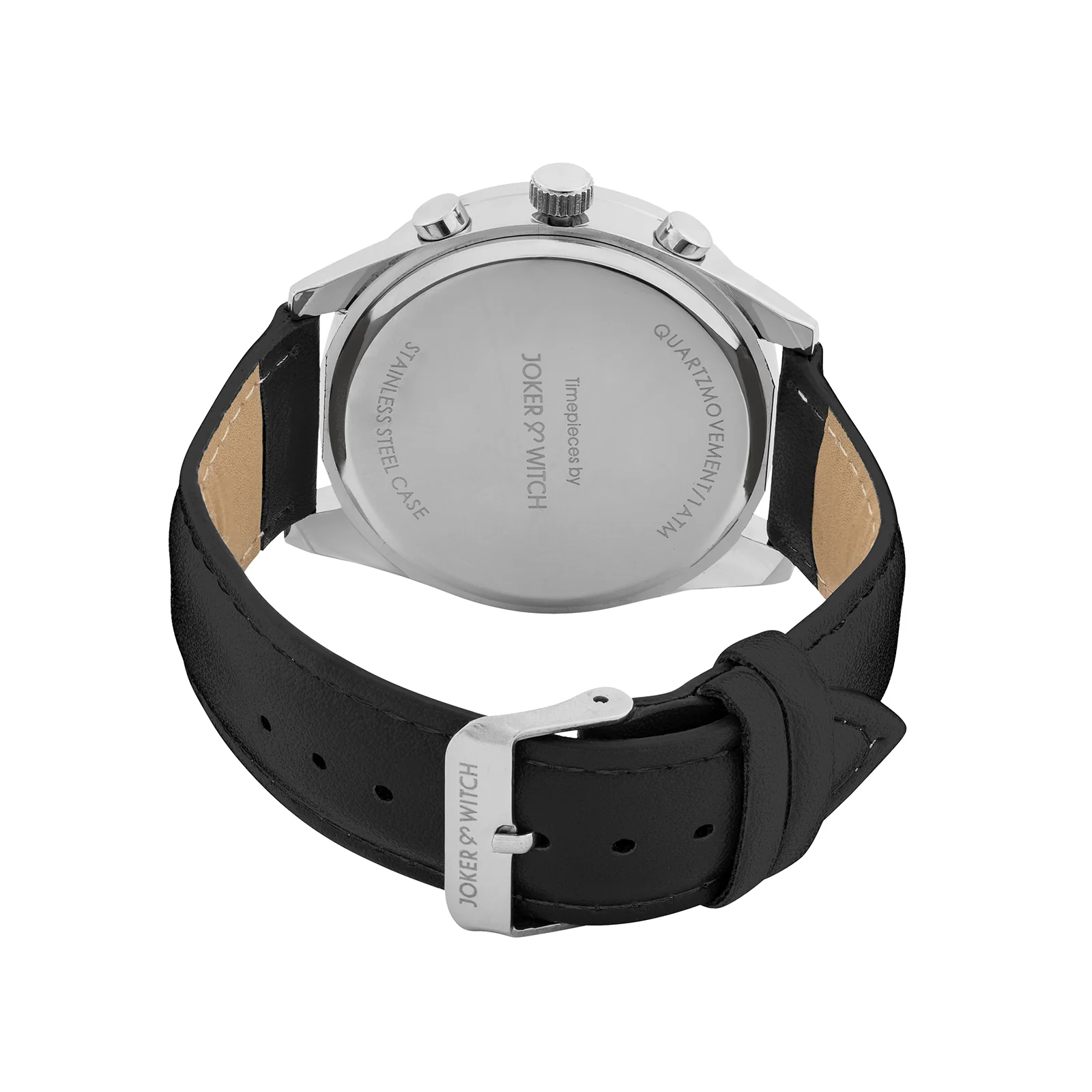 Cobalt Silver XLarge Dial Black PU Strap Men's Watch - Image 6