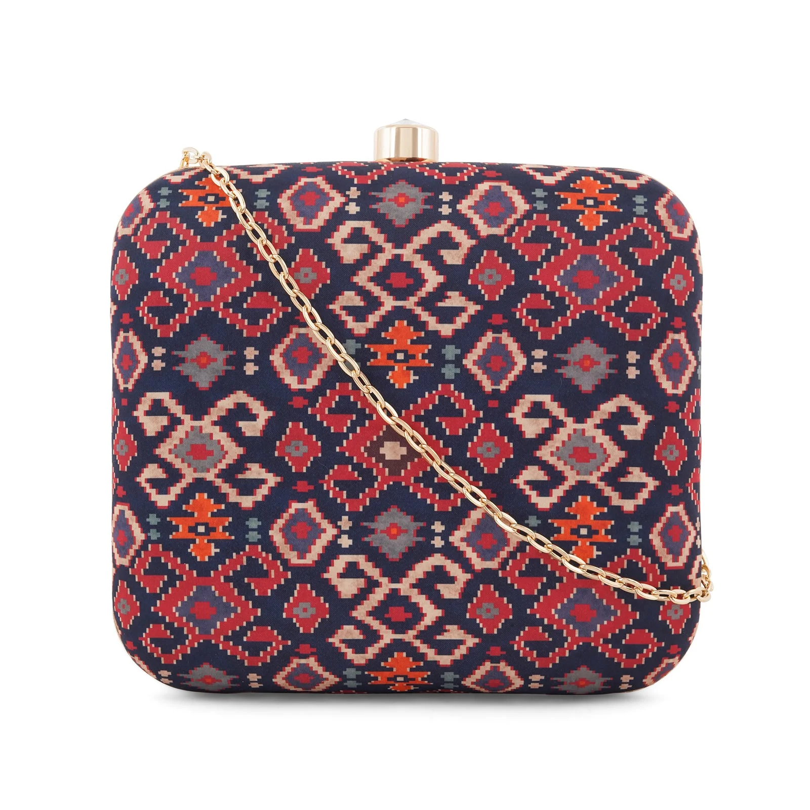 Colour Cocktail Stone and Print Clutch - Image 3