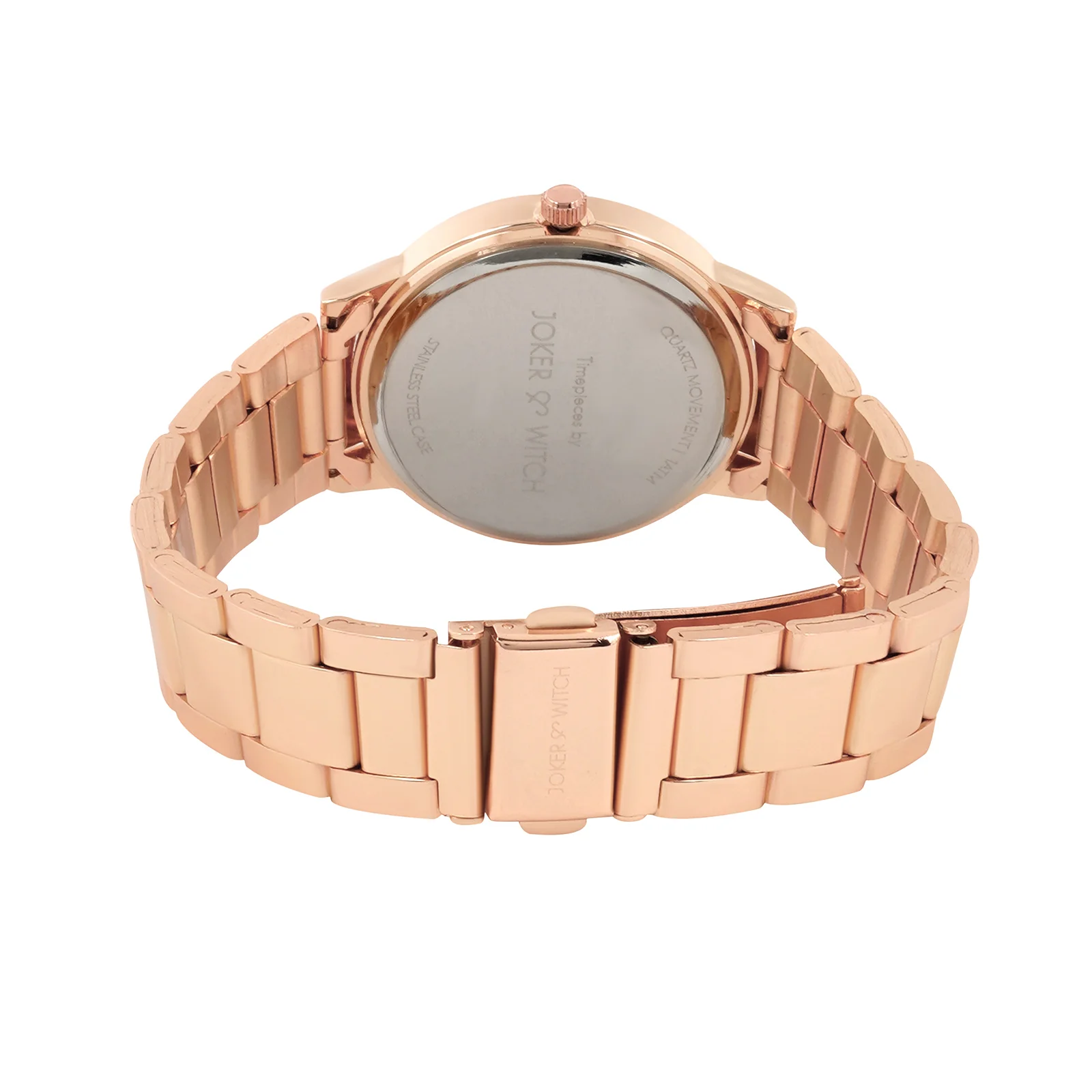 Comet Black Marble Medium Rhinestone Dial Rose Gold Linked Chain Strap Women's Watch - Image 6