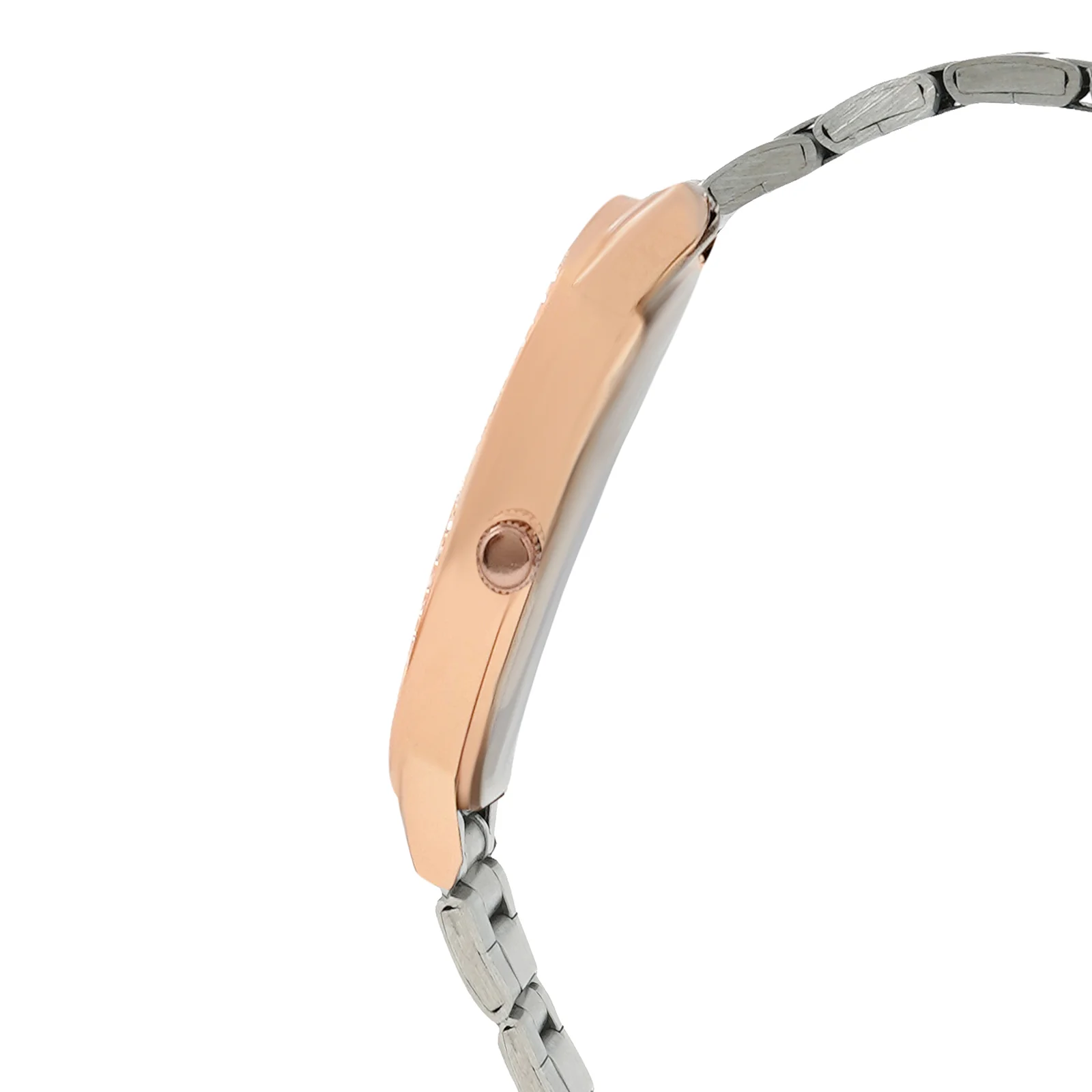Comet White MOP Medium Rhinestone Dial Dual Tone Linked Chain Strap Women's Watch - Image 6