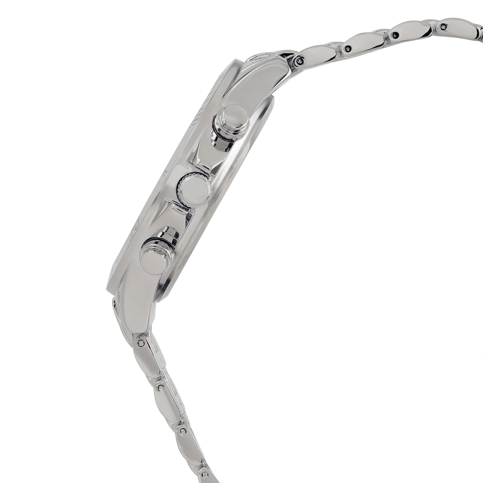 Connery Black Large Dial Silver Linked Chain Strap Men's Watch - Image 5