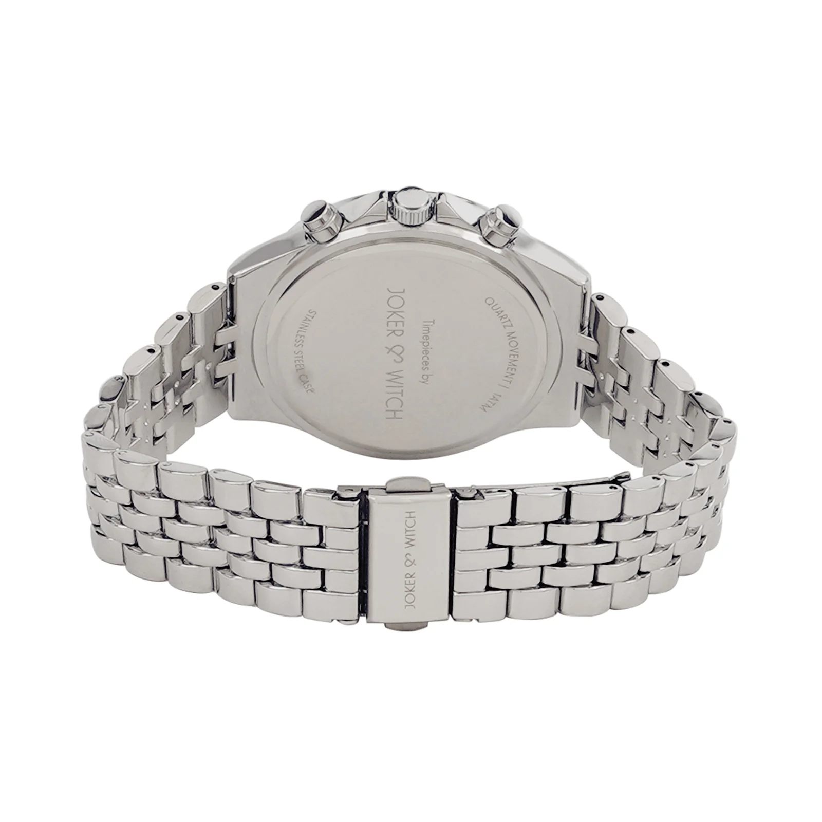 Connery Black Large Dial Silver Linked Chain Strap Men's Watch - Image 6