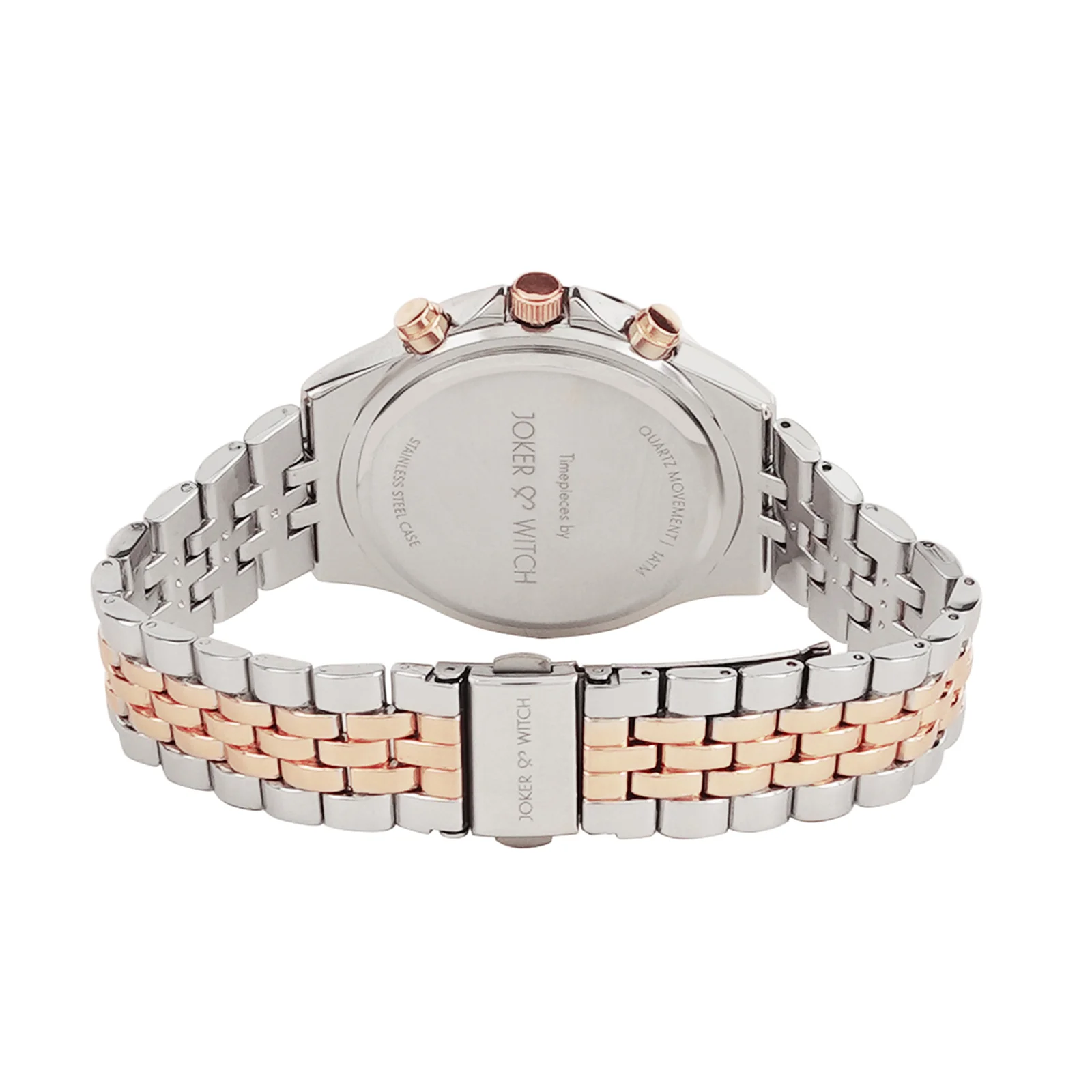 Connery White Large Dial Dual Tone Linked Chain Strap Men's Watch - Image 6