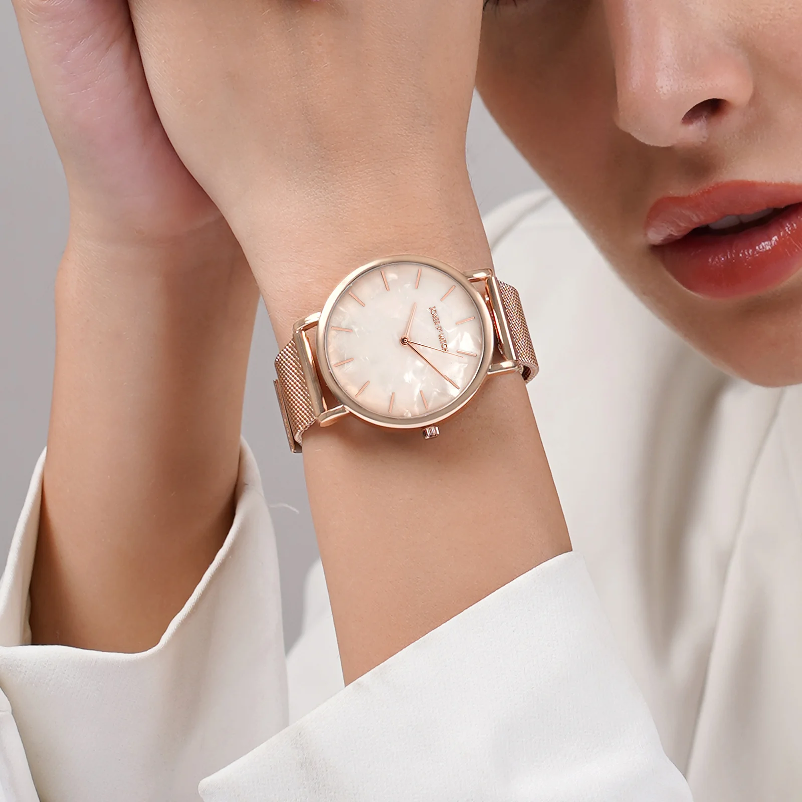 Copenhagen Rose Gold MOP Medium Dial Mesh Strap Women's Watch - Image 2