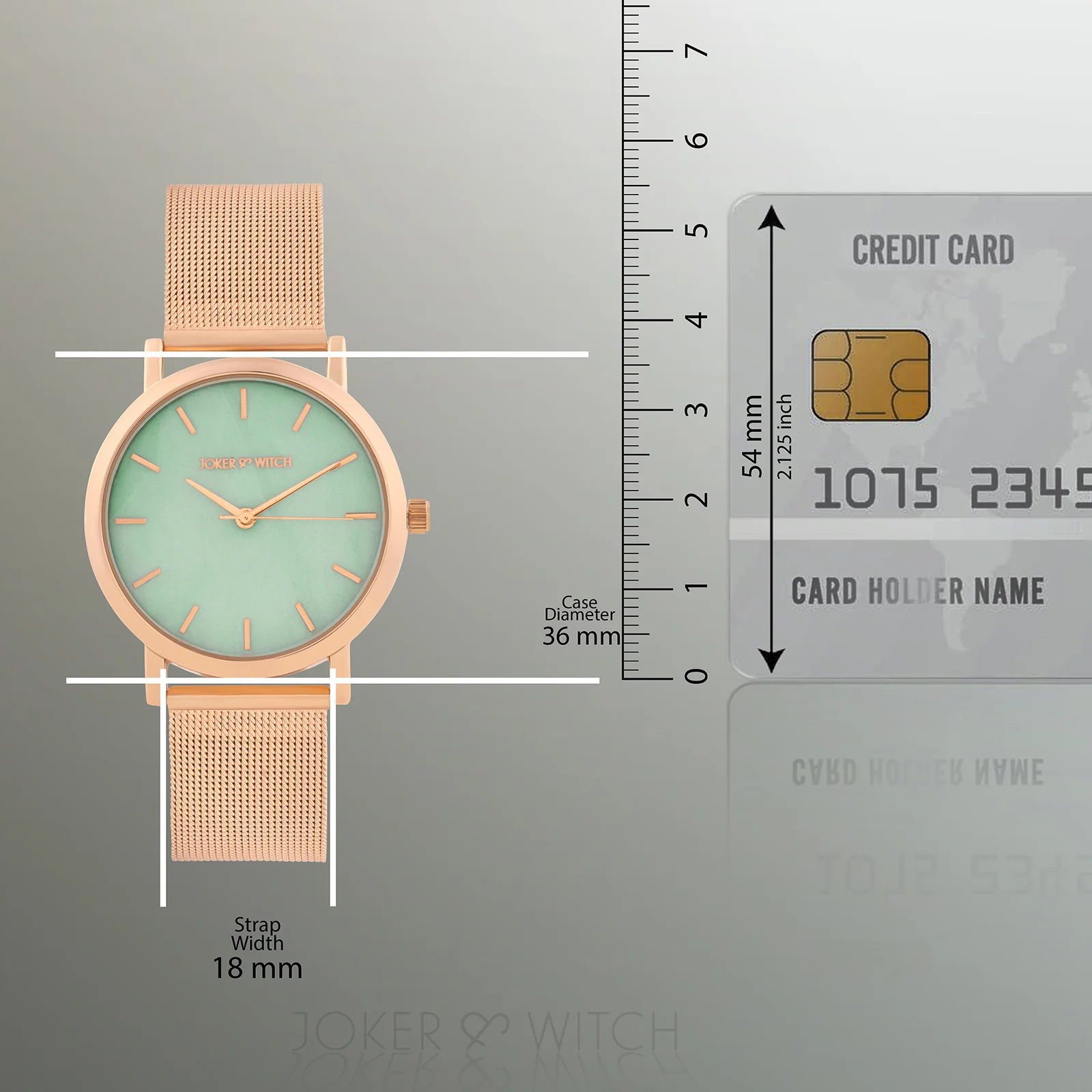 Copenhagen Green Medium Dial Rose Gold Mesh Strap Women's Watch - Image 8