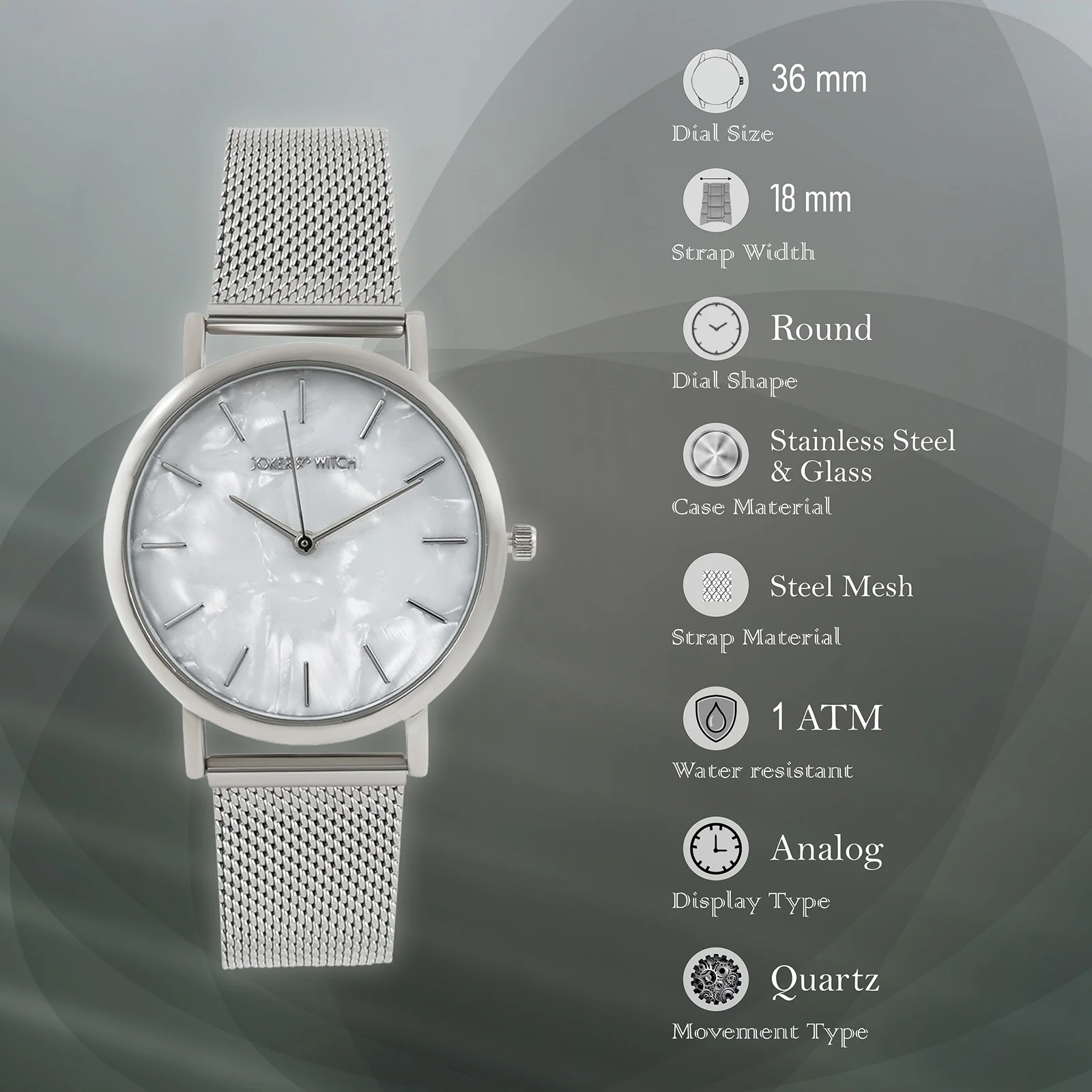 Copenhagen White MOP Medium Dial Silver Mesh Strap Women's Watch - Image 7