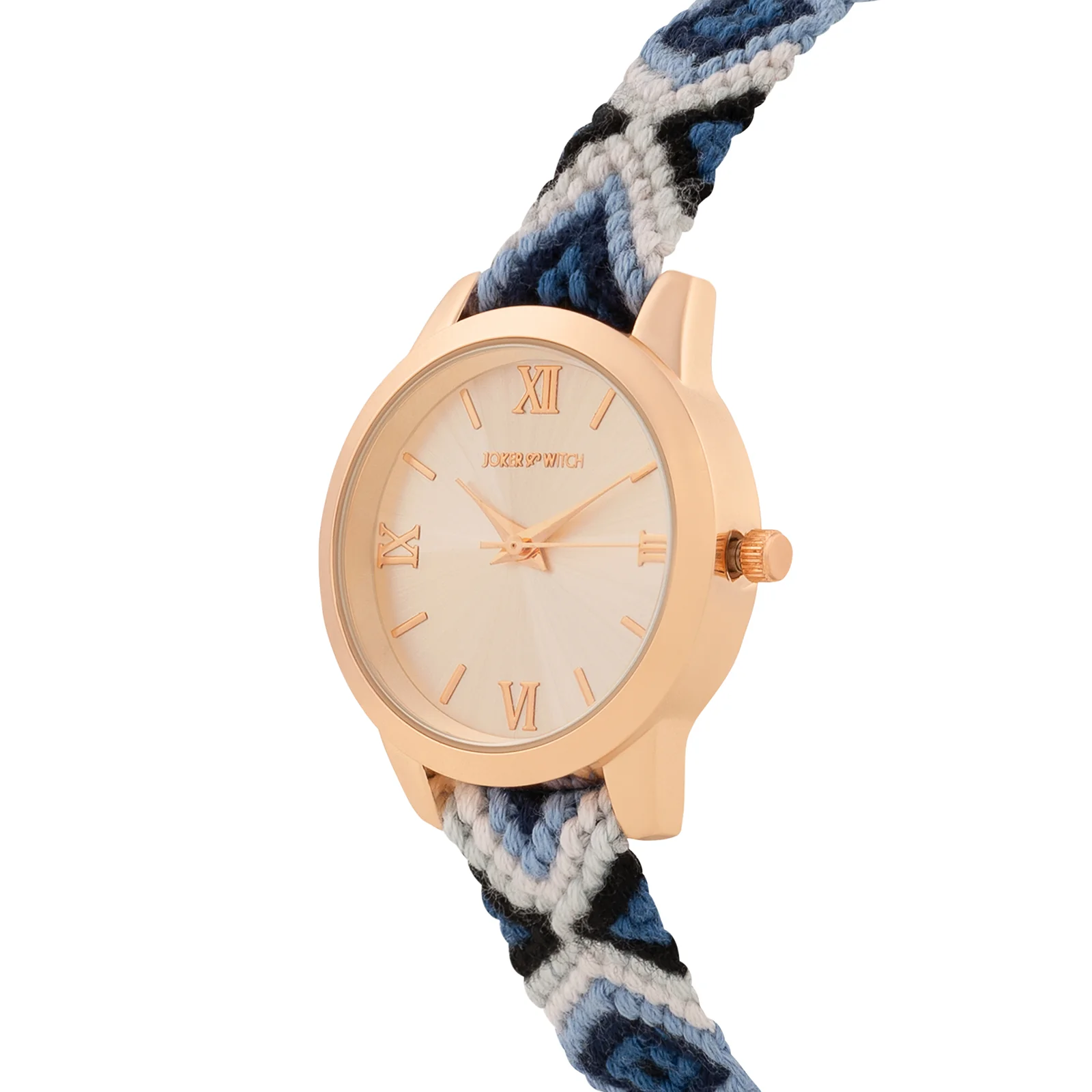 Cora Loop Rose Gold Medium Dial Blue Macrame Strap Women's Watch - Image 4