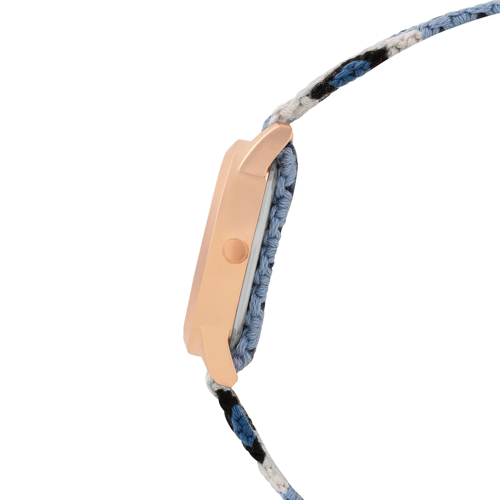 Cora Loop Rose Gold Medium Dial Blue Macrame Strap Women's Watch - Image 5