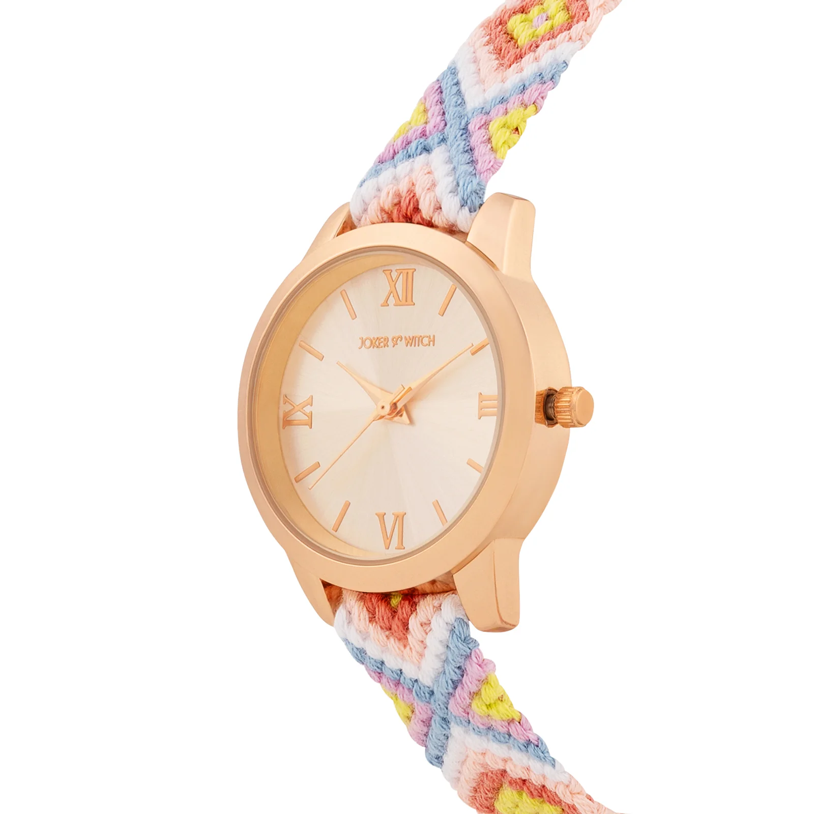Cora Loop Rose Gold Medium Dial Multicolor Macrame Strap Women's Watch - Image 4
