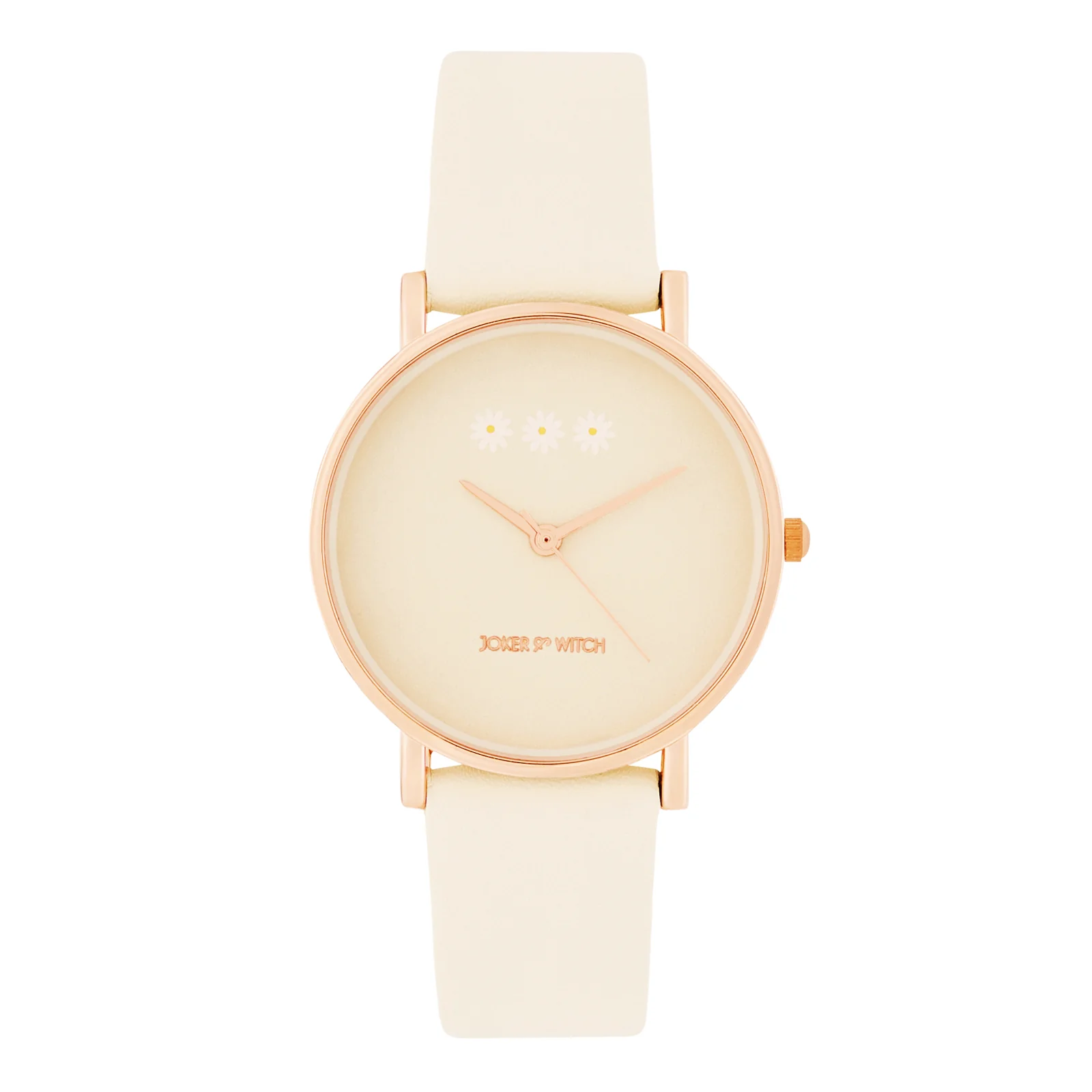 Printed Cream Beige Medium Dial PU Strap Women's Watch - Image 3