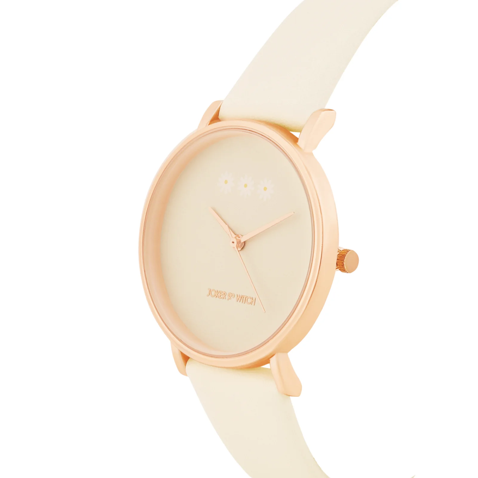 Printed Cream Beige Medium Dial PU Strap Women's Watch - Image 4
