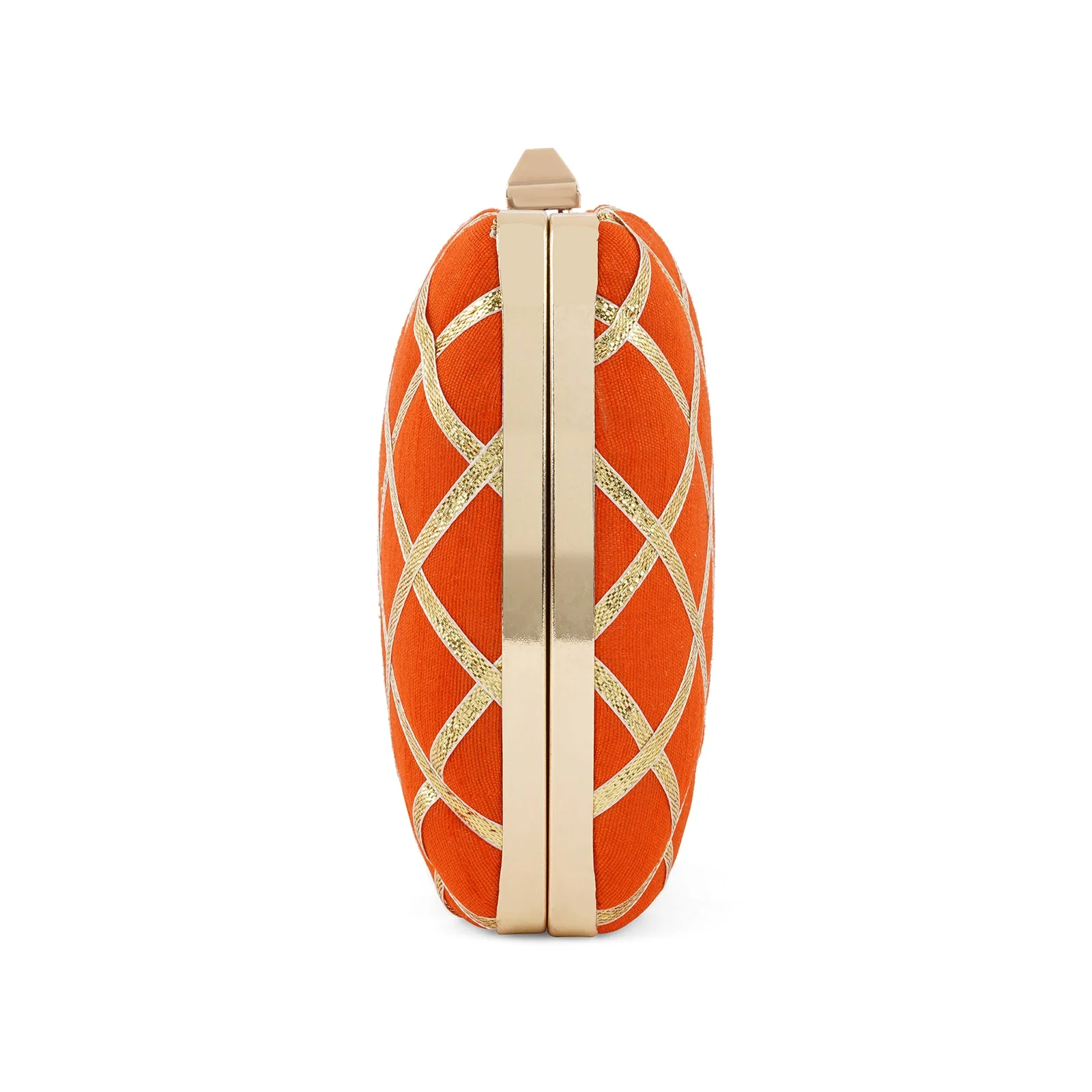 Crossing Paths Orange Fabric Clutch - Image 5