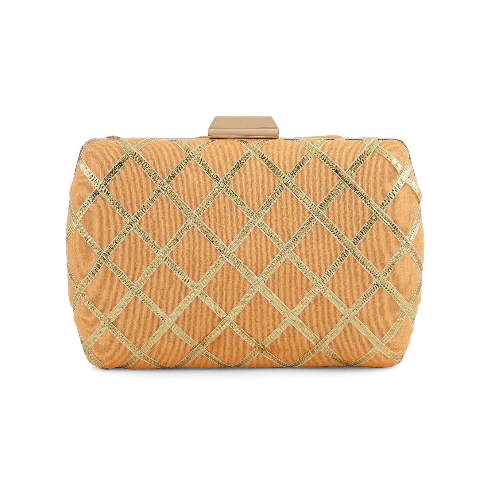 Crossing Paths Peach Fabric Clutch - Image 6