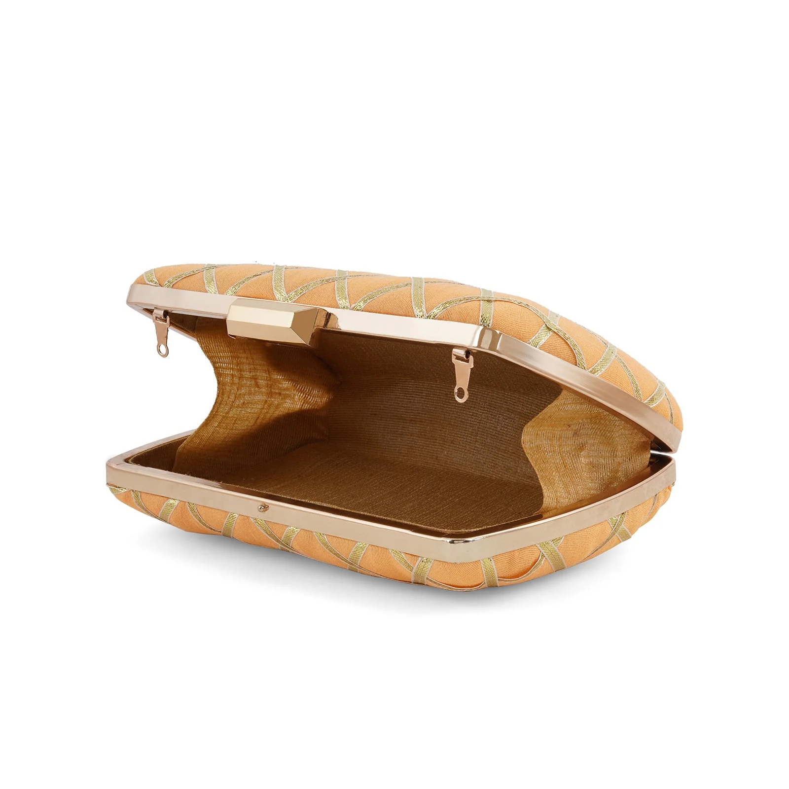 Crossing Paths Peach Fabric Clutch - Image 7