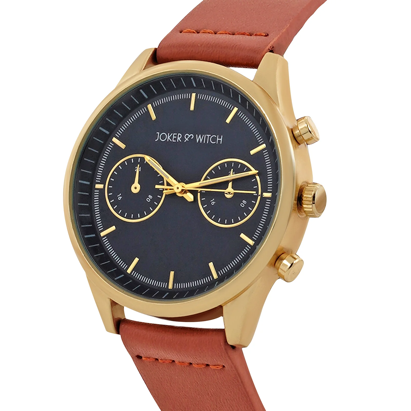 Cruz Blue Large Dial Tan PU Strap Men's Watch - Image 4
